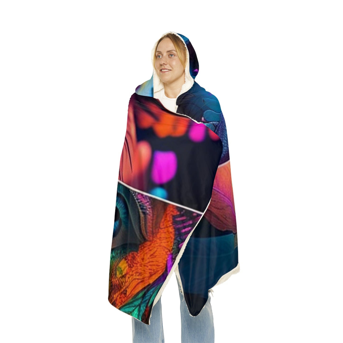 Snuggle Hooded Blanket Neon Florescent Glow 3