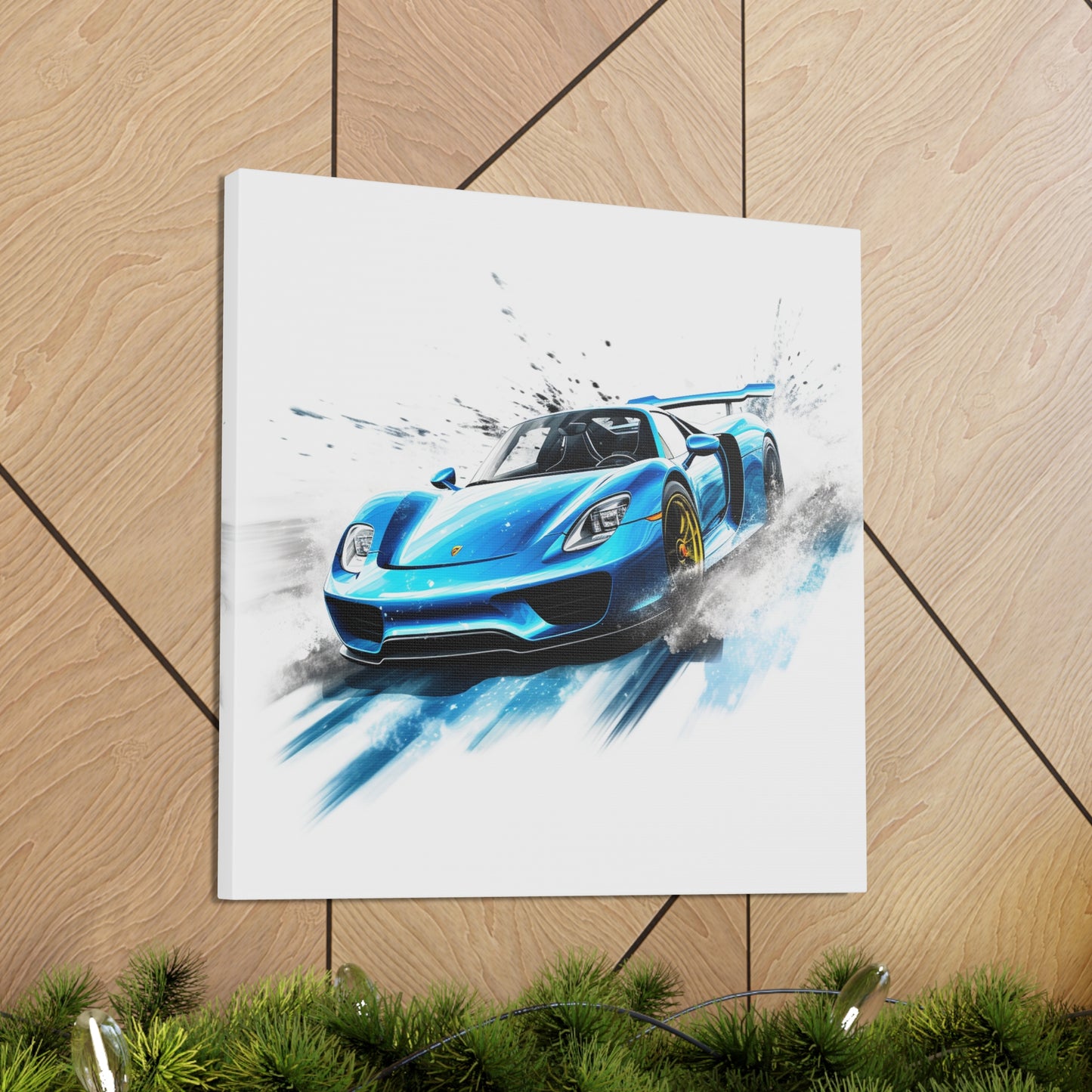 Canvas Gallery Wraps 918 Spyder with white background driving fast on water 3