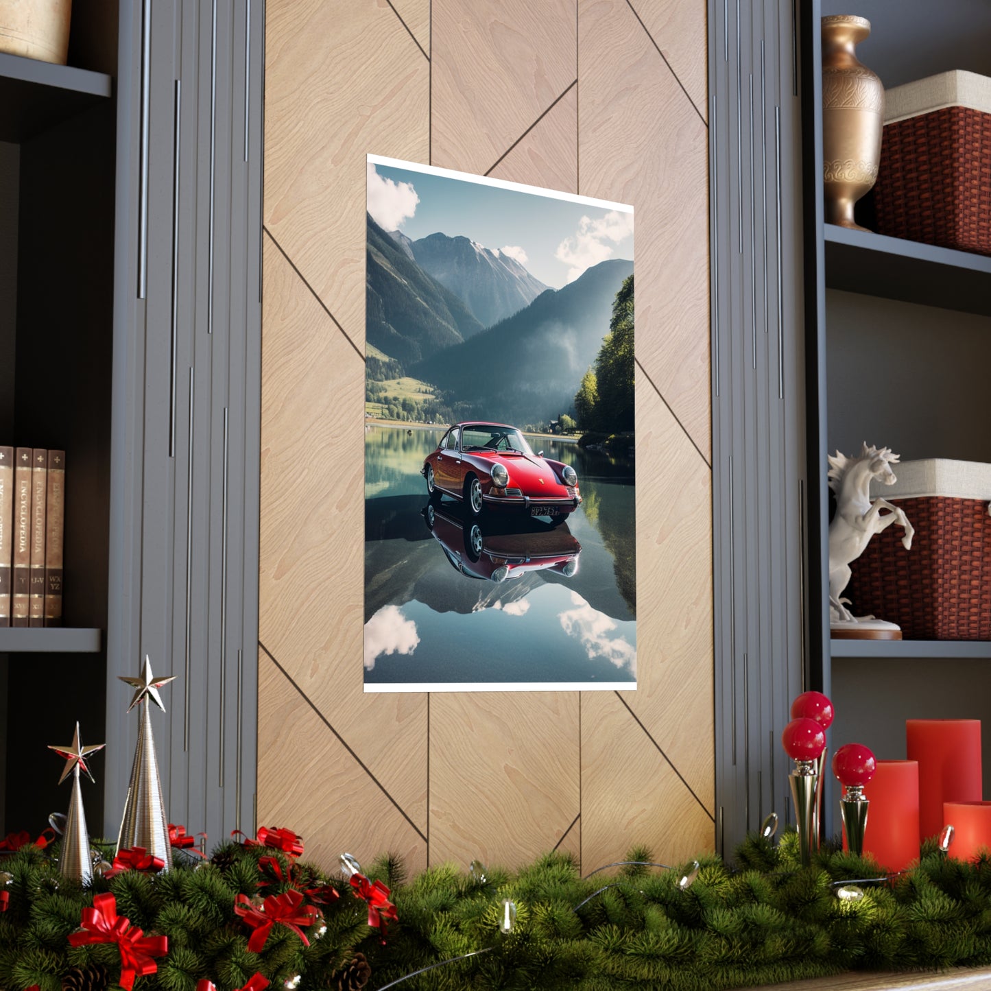 Premium Matte Vertical Posters Porsche Lake 3