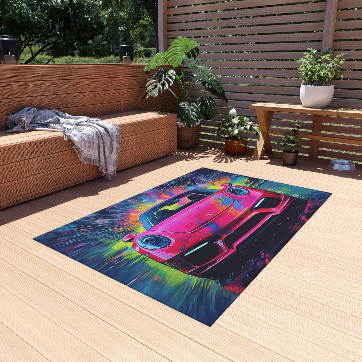 Outdoor Rug  Pink Porsche water fusion 3