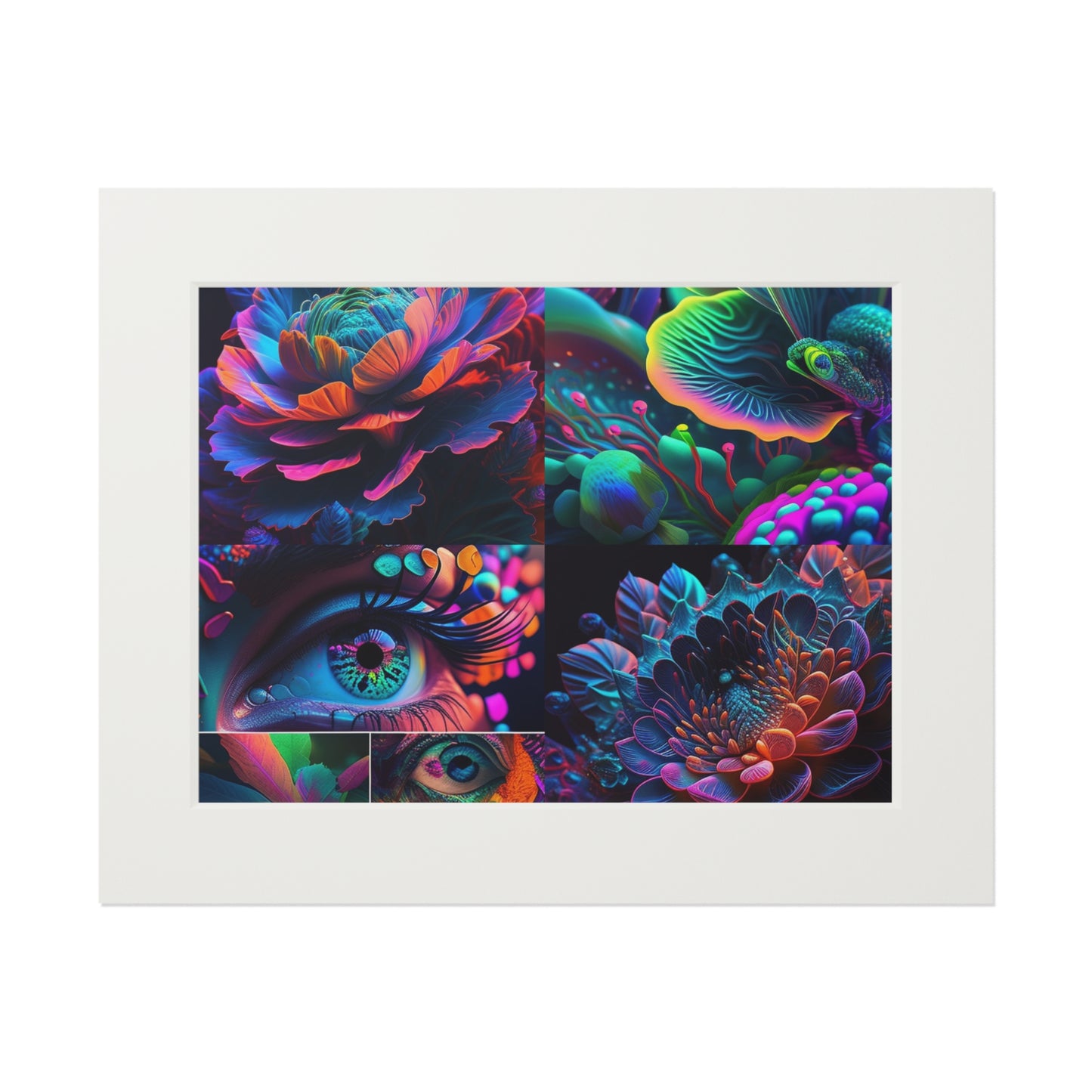 Fine Art Prints (Passepartout Paper Frame) Neon Florescent Glow