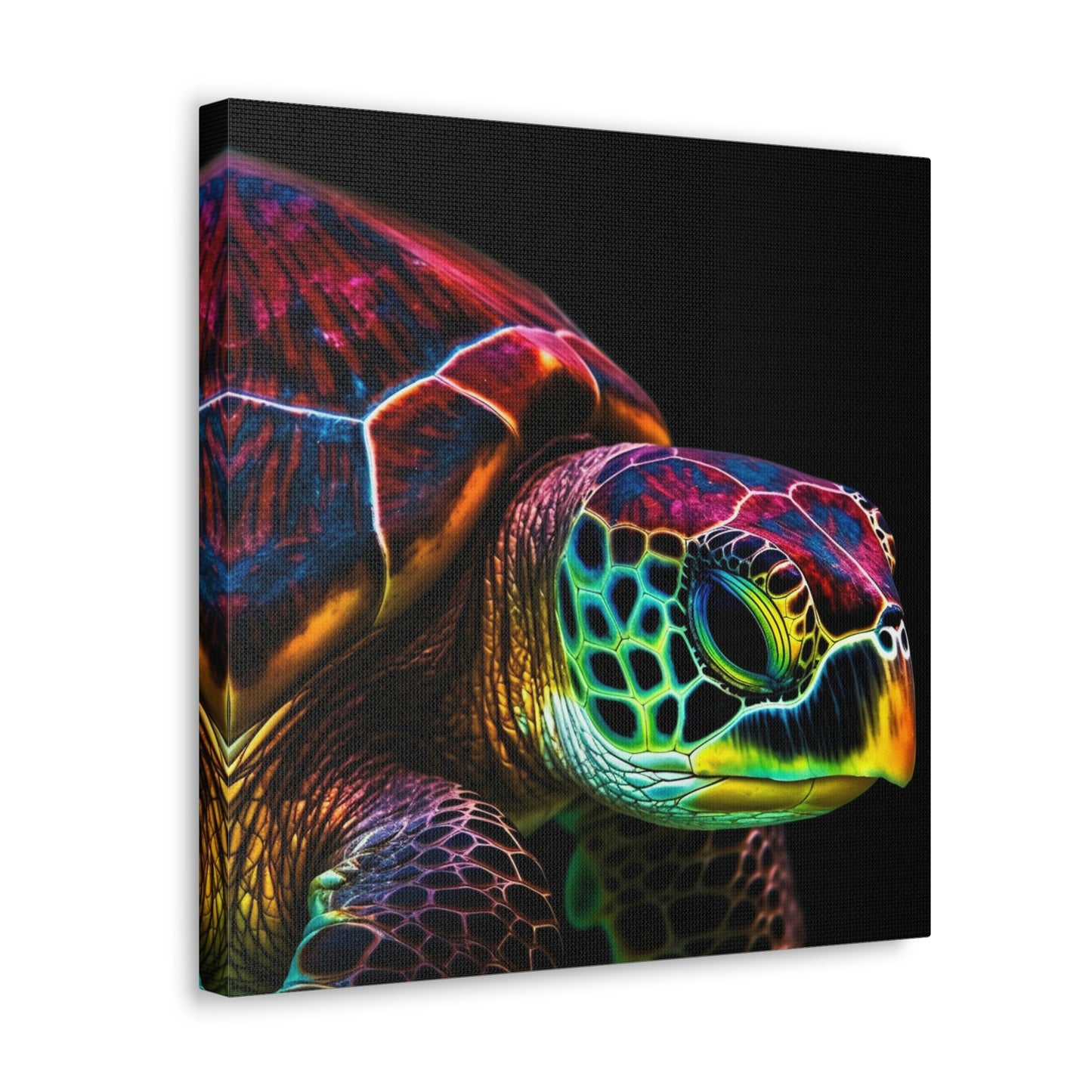 Canvas Gallery Wraps Neon Sea Turtle 3