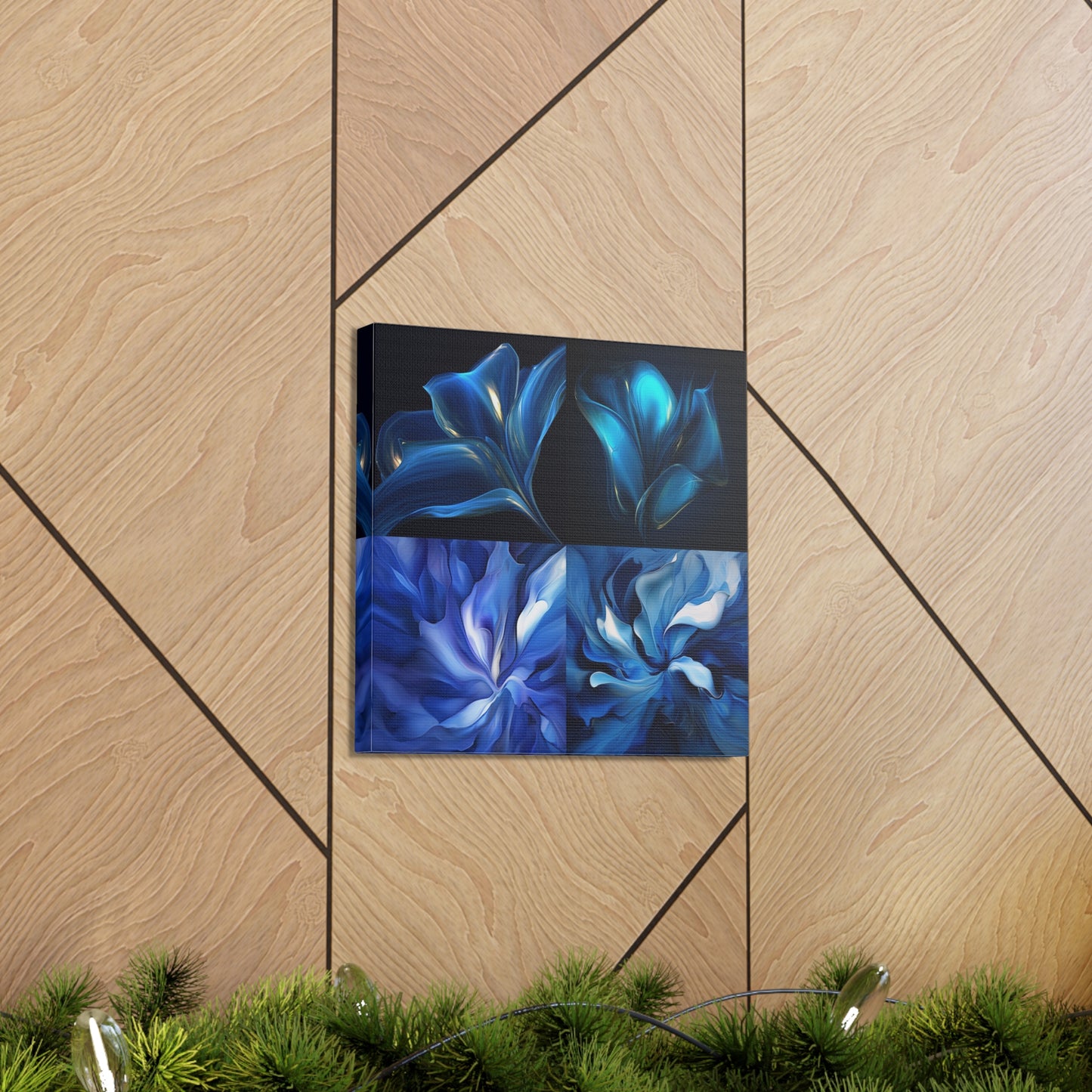 Canvas Gallery Wraps Abstract Blue Tulip 5