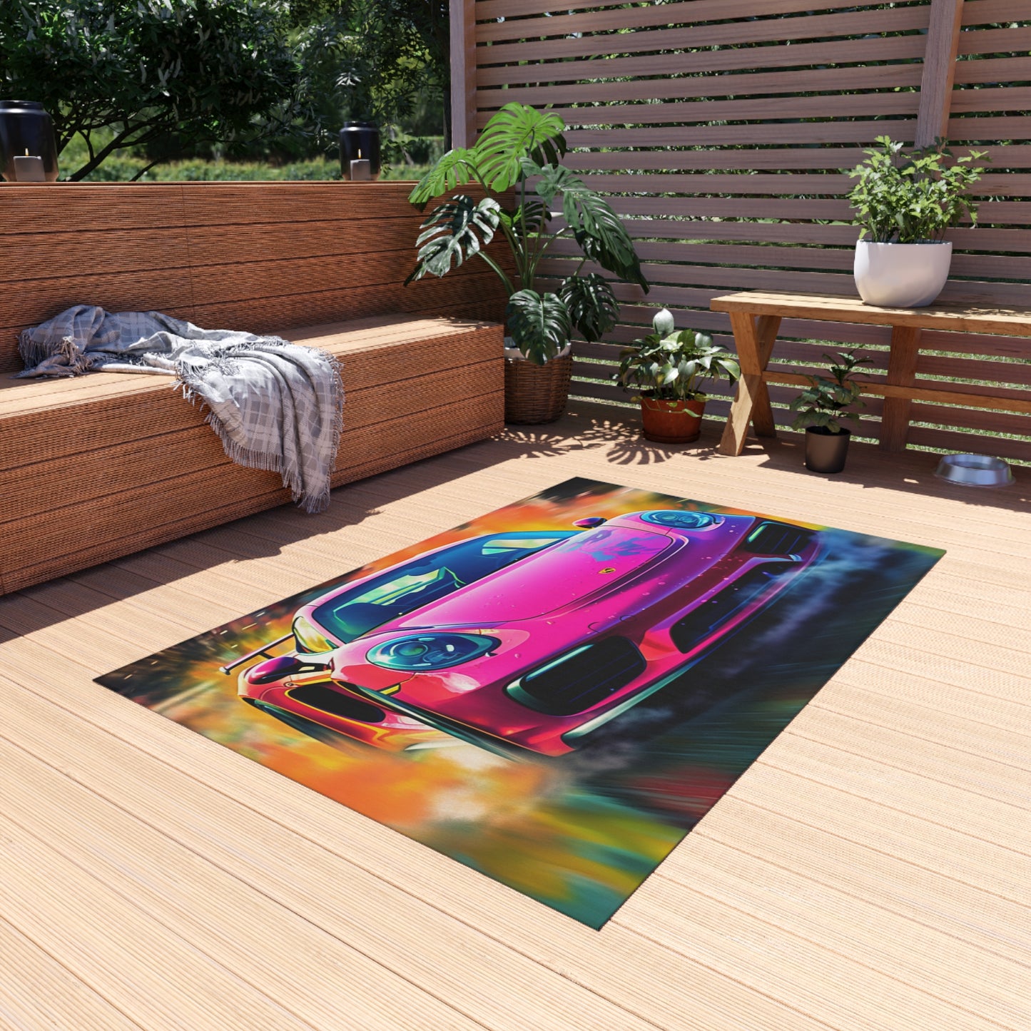 Outdoor Rug  Pink Porsche water fusion 4