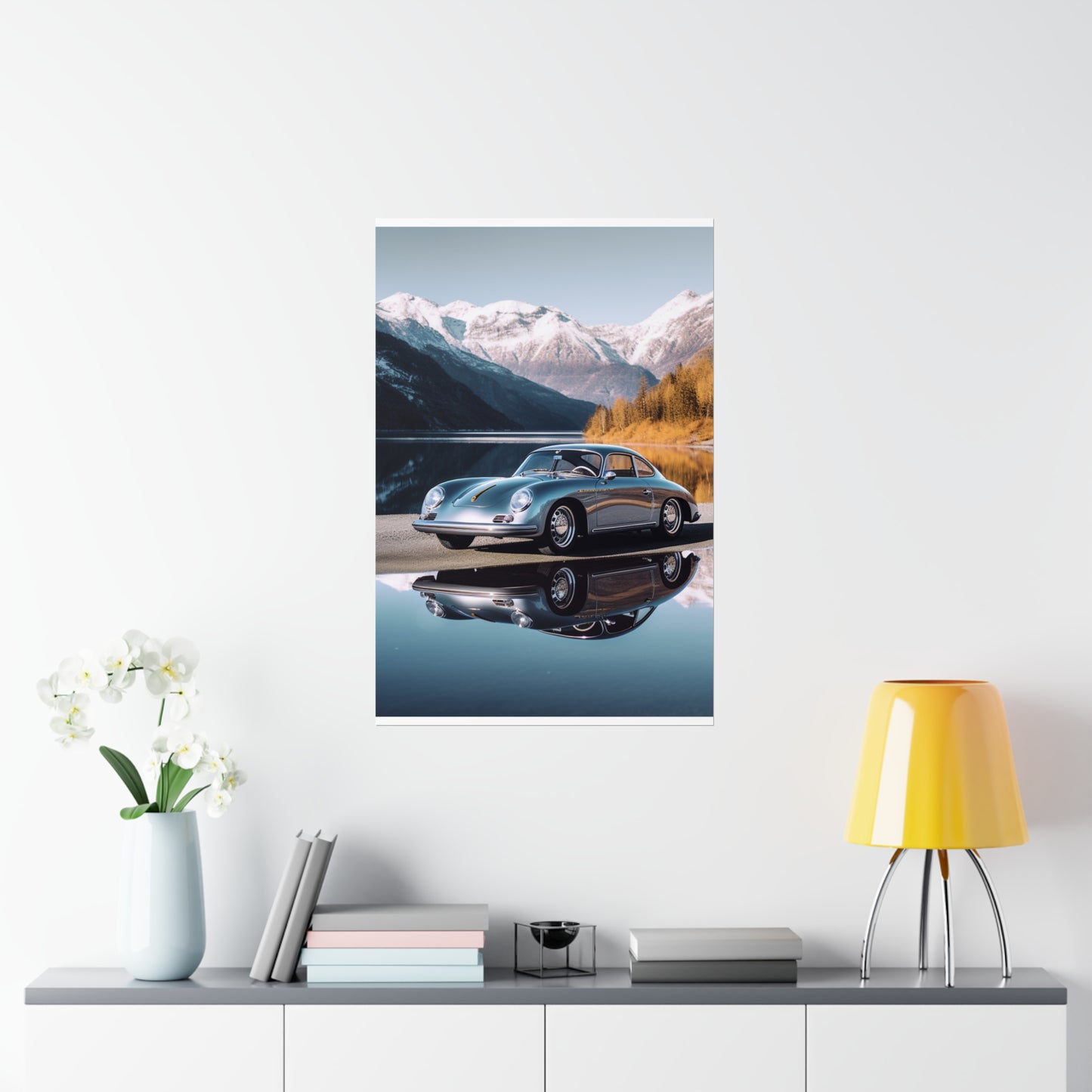 Premium Matte Vertical Posters Porsche Lake 1