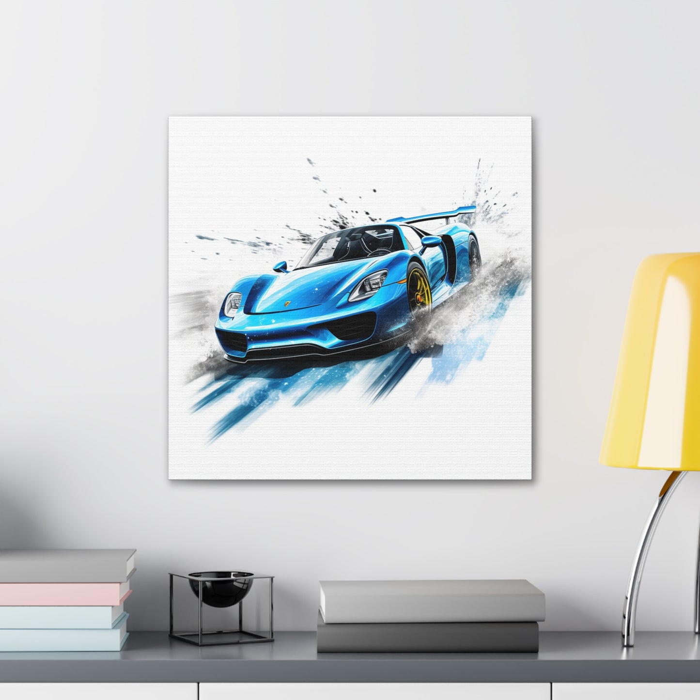 Canvas Gallery Wraps 918 Spyder with white background driving fast on water 3