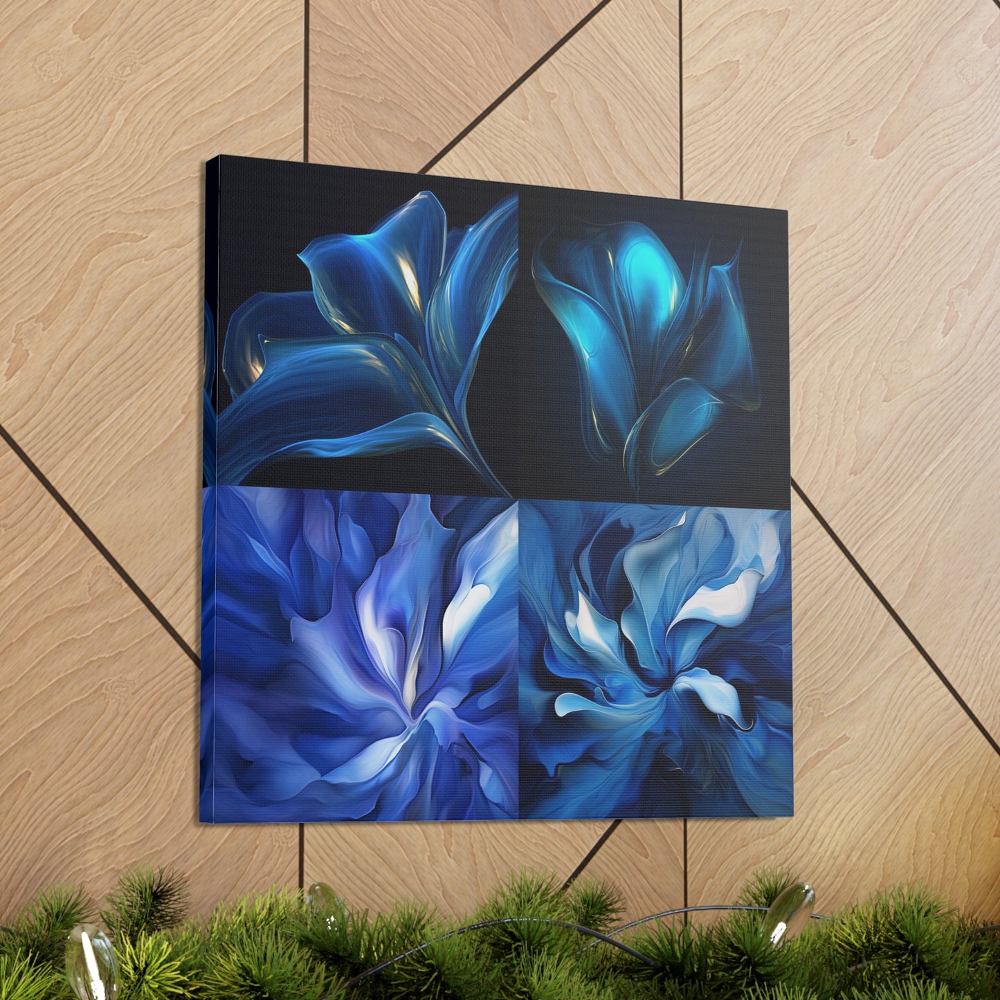 Canvas Gallery Wraps Abstract Blue Tulip 5
