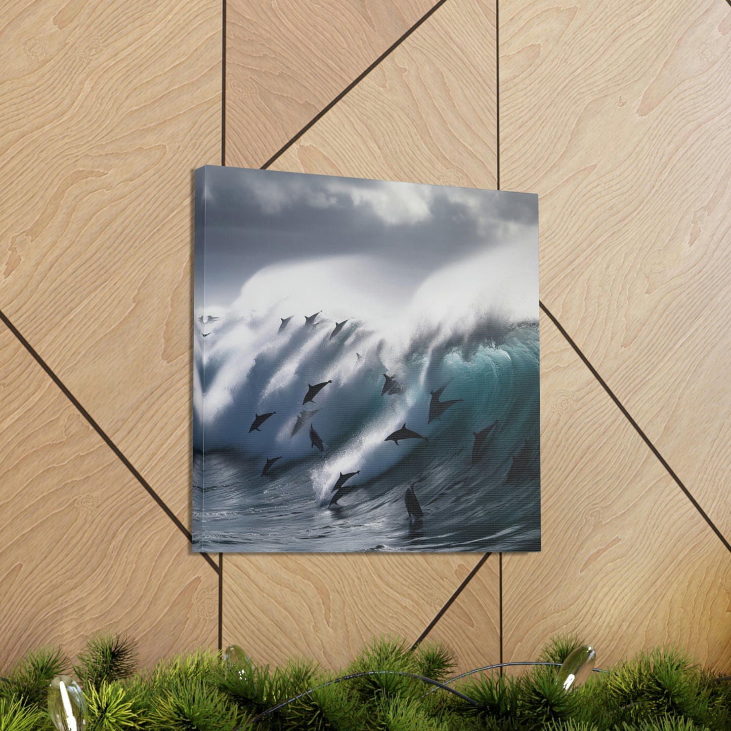 Canvas Gallery Wraps Dolphin Wave 1