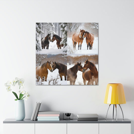 Canvas Gallery Wraps Horse Kiss 4 Pack