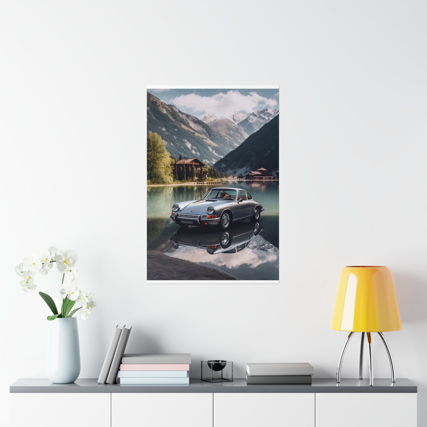 Premium Matte Vertical Posters Porsche Lake 2