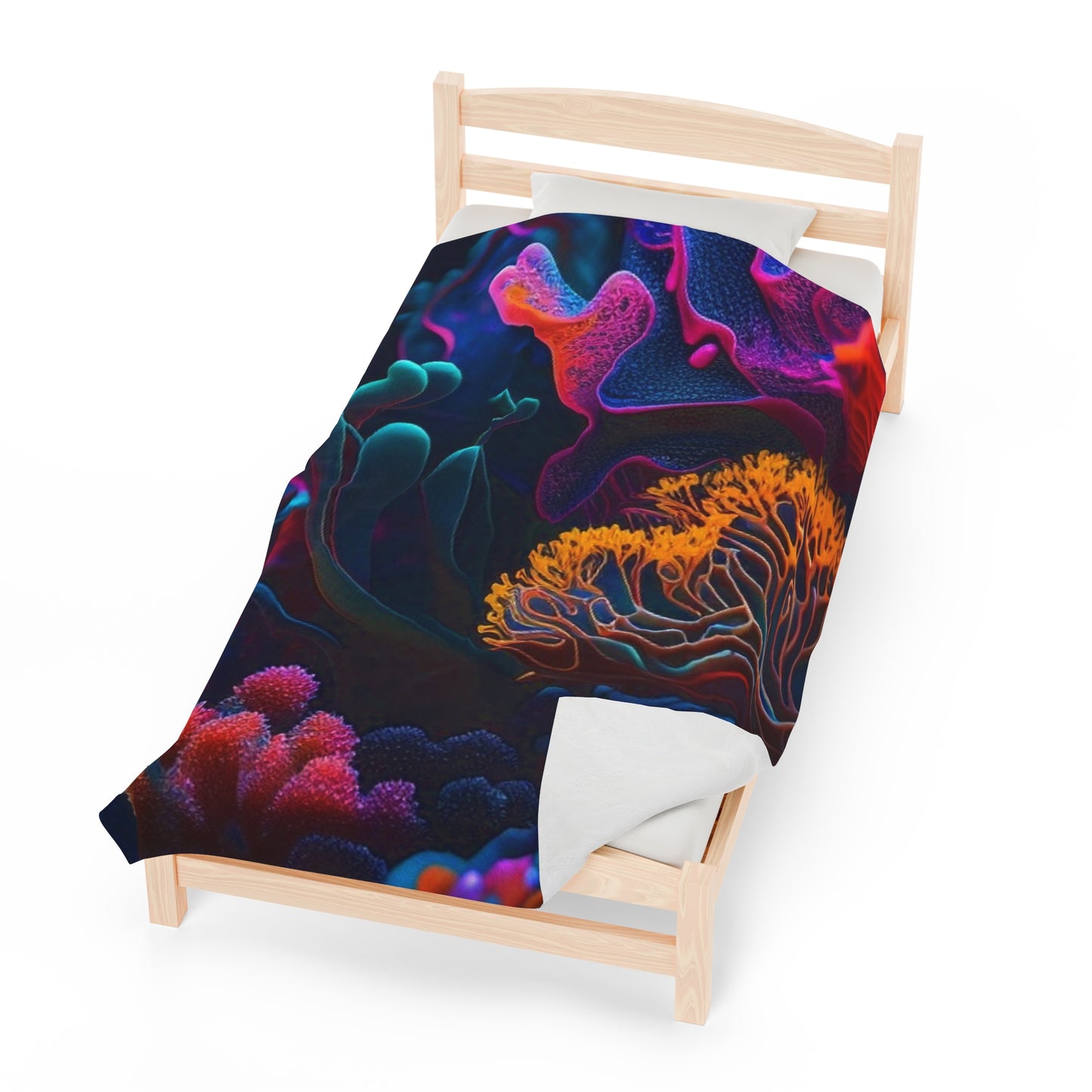 Velveteen Plush Blanket Macro Coral Reef 2