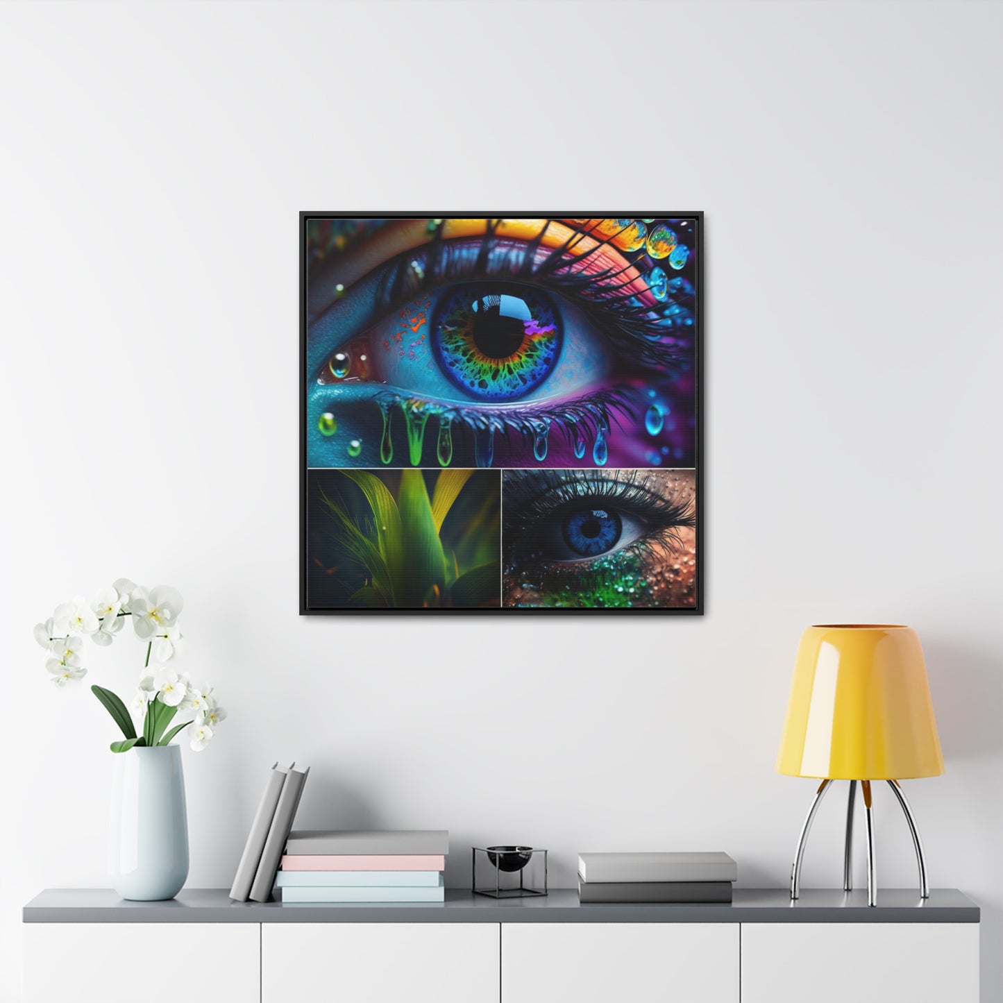 Gallery Canvas Wraps, Square Frame Neon Florescent Glow 3