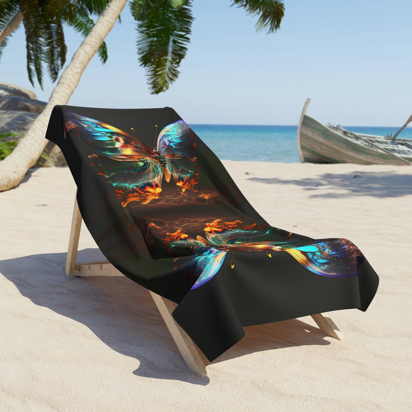 Beach Towel Colorful Butterfly Fluttering 3