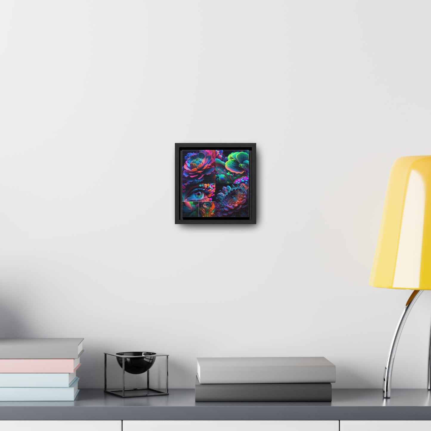 Gallery Canvas Wraps, Square Frame Neon Florescent Glow