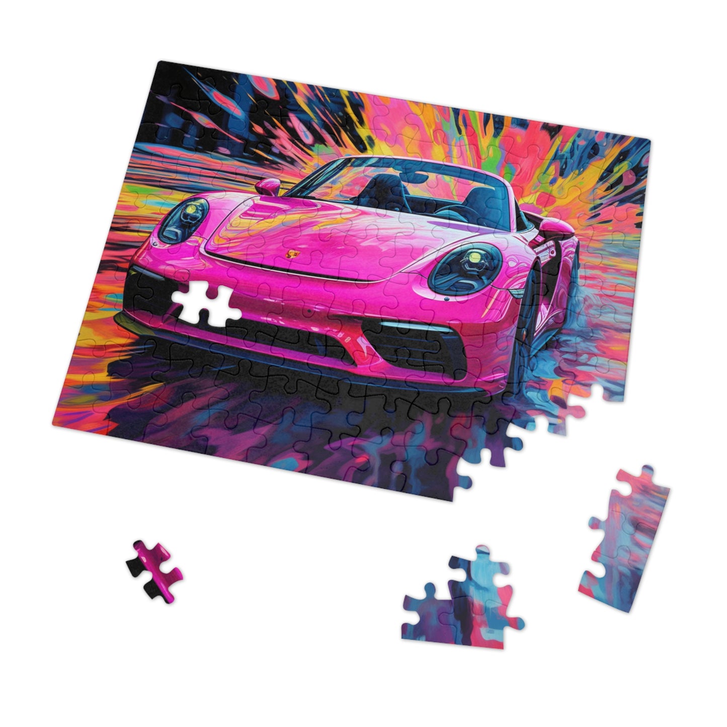 Jigsaw Puzzle (30, 110, 252, 500,1000-Piece) Pink Porsche water fusion 2