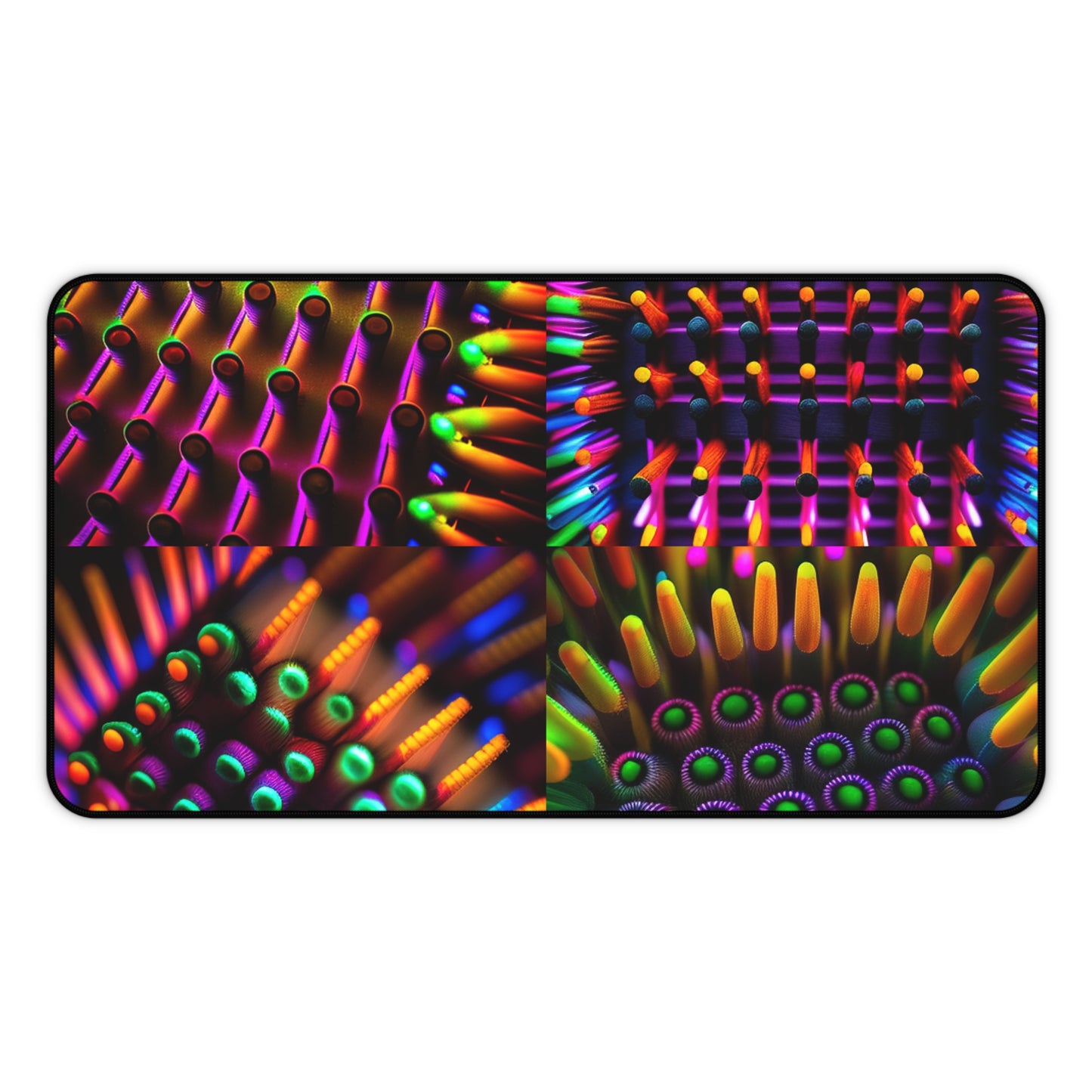 Desk Mat Macro Cactus neon square 4 pack