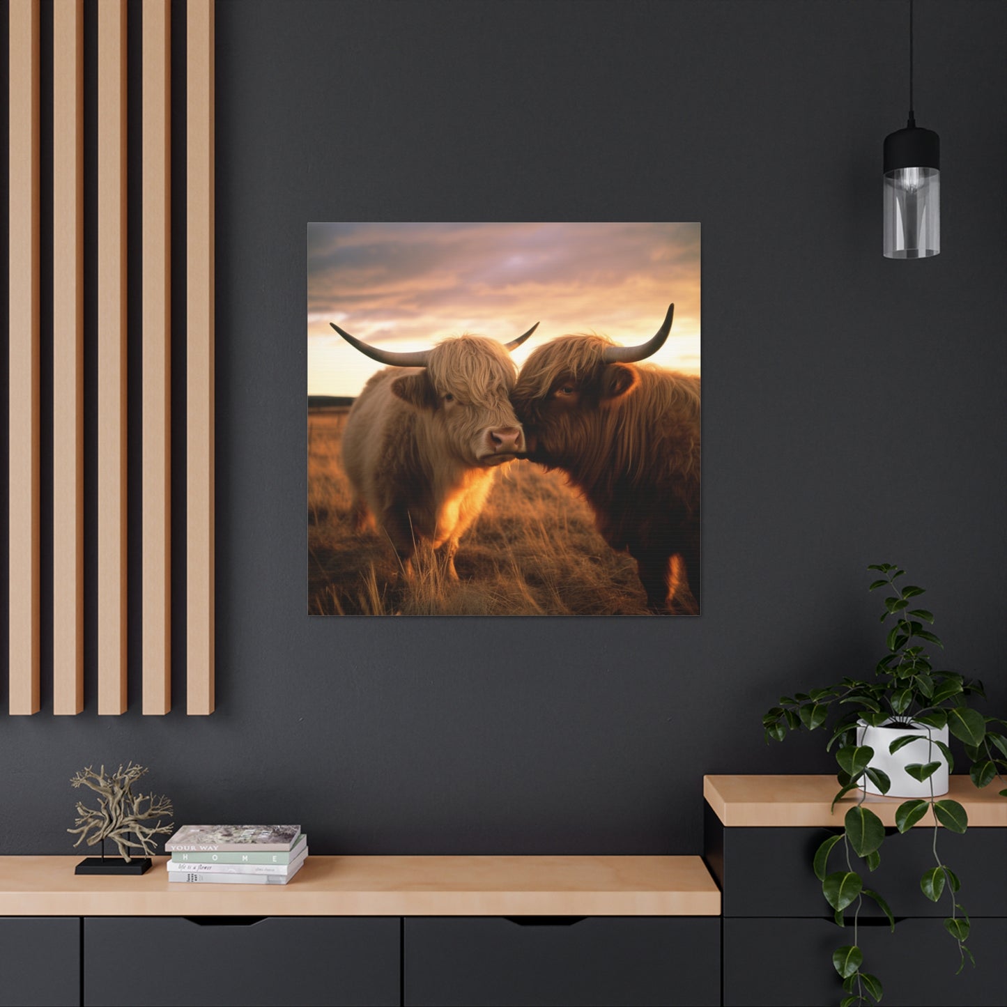 Canvas Gallery Wraps Cow Love 1