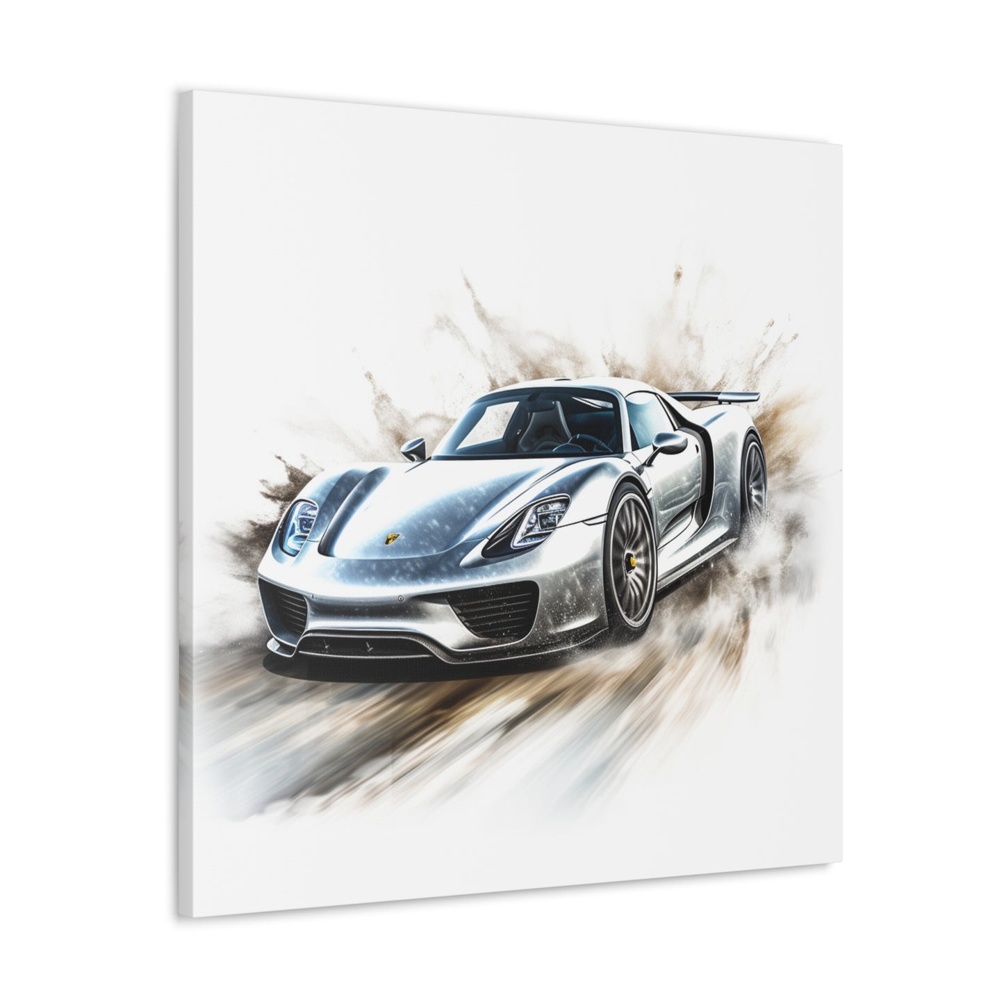 Canvas Gallery Wraps 918 Spyder white background driving fast with water splashing 2