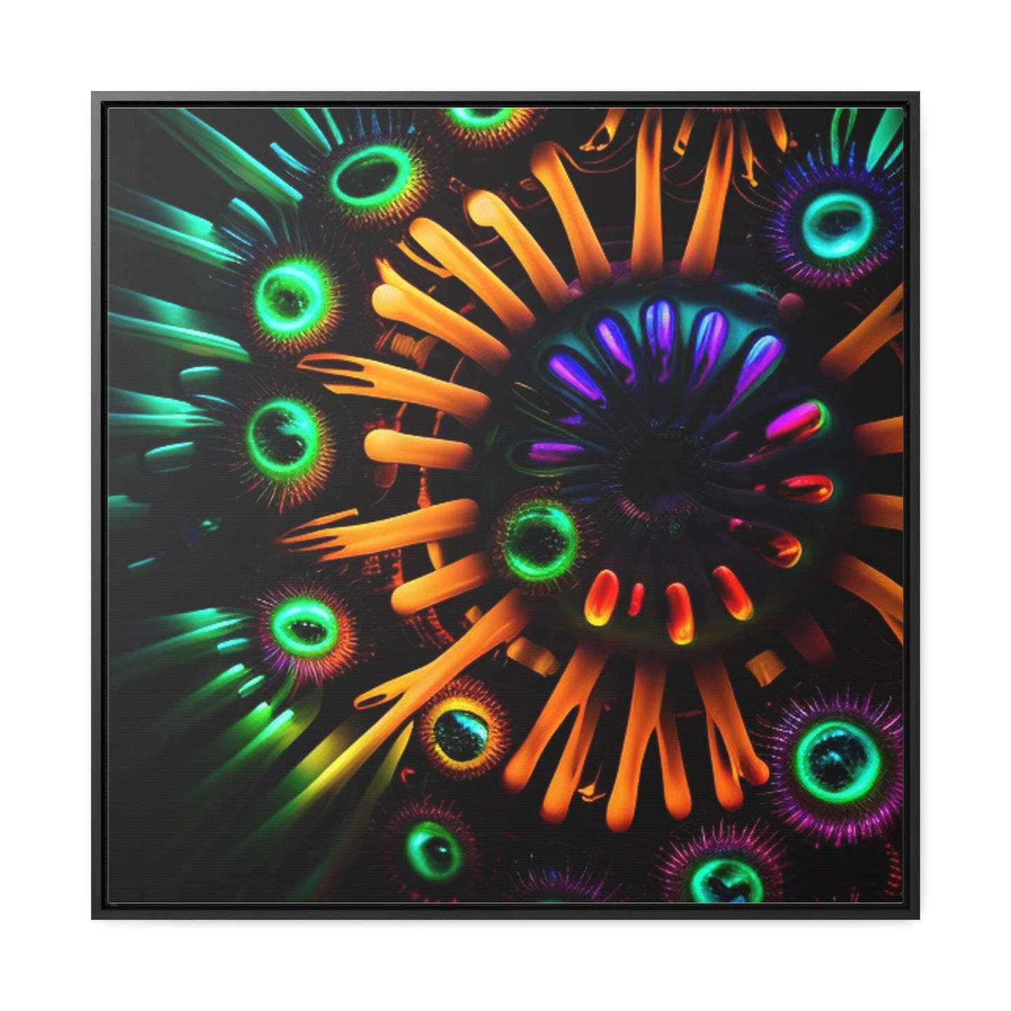 Gallery Canvas Wraps, Square Frame Neon Macro 3