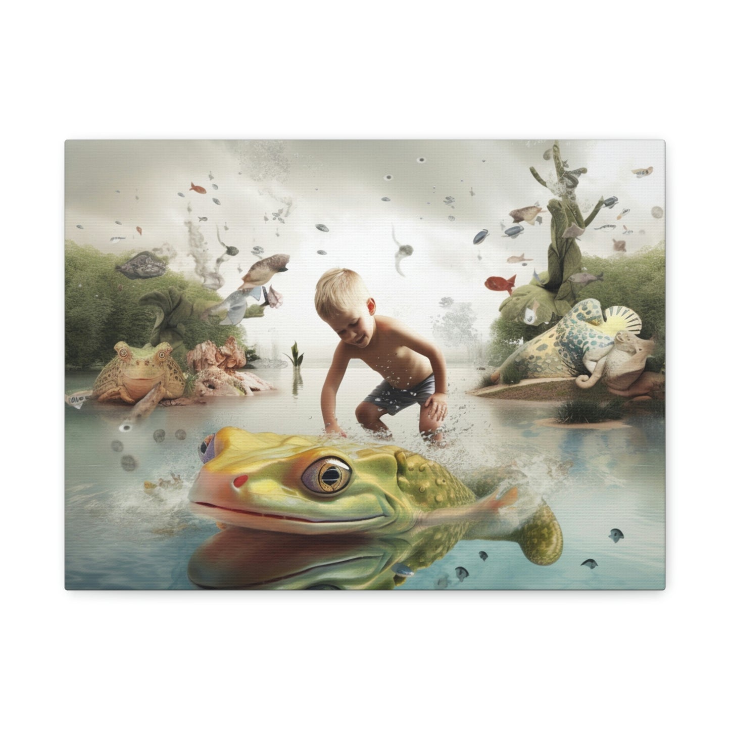 Canvas Gallery Wraps Boy Frog 5