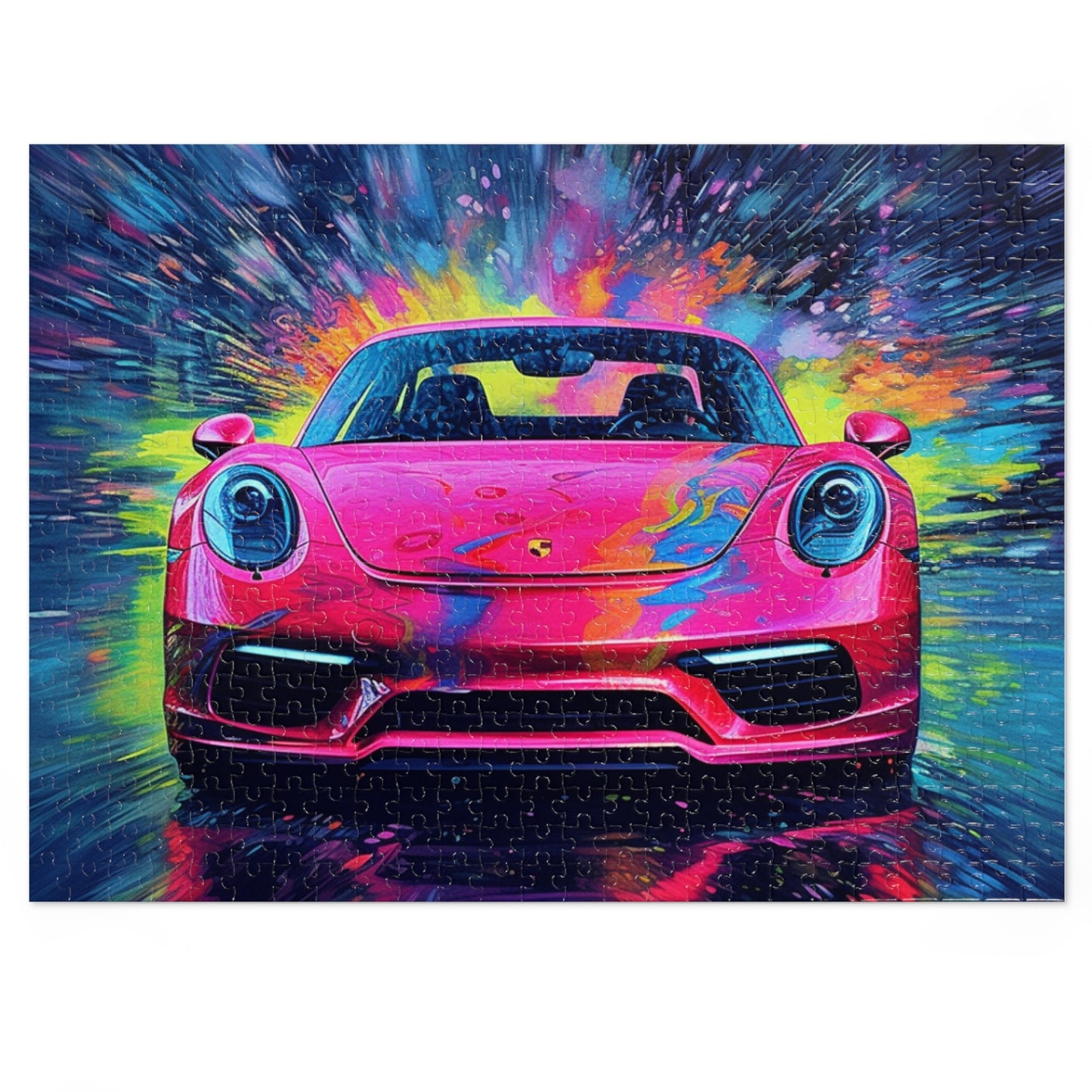 Jigsaw Puzzle (30, 110, 252, 500,1000-Piece) Pink Porsche water fusion 3