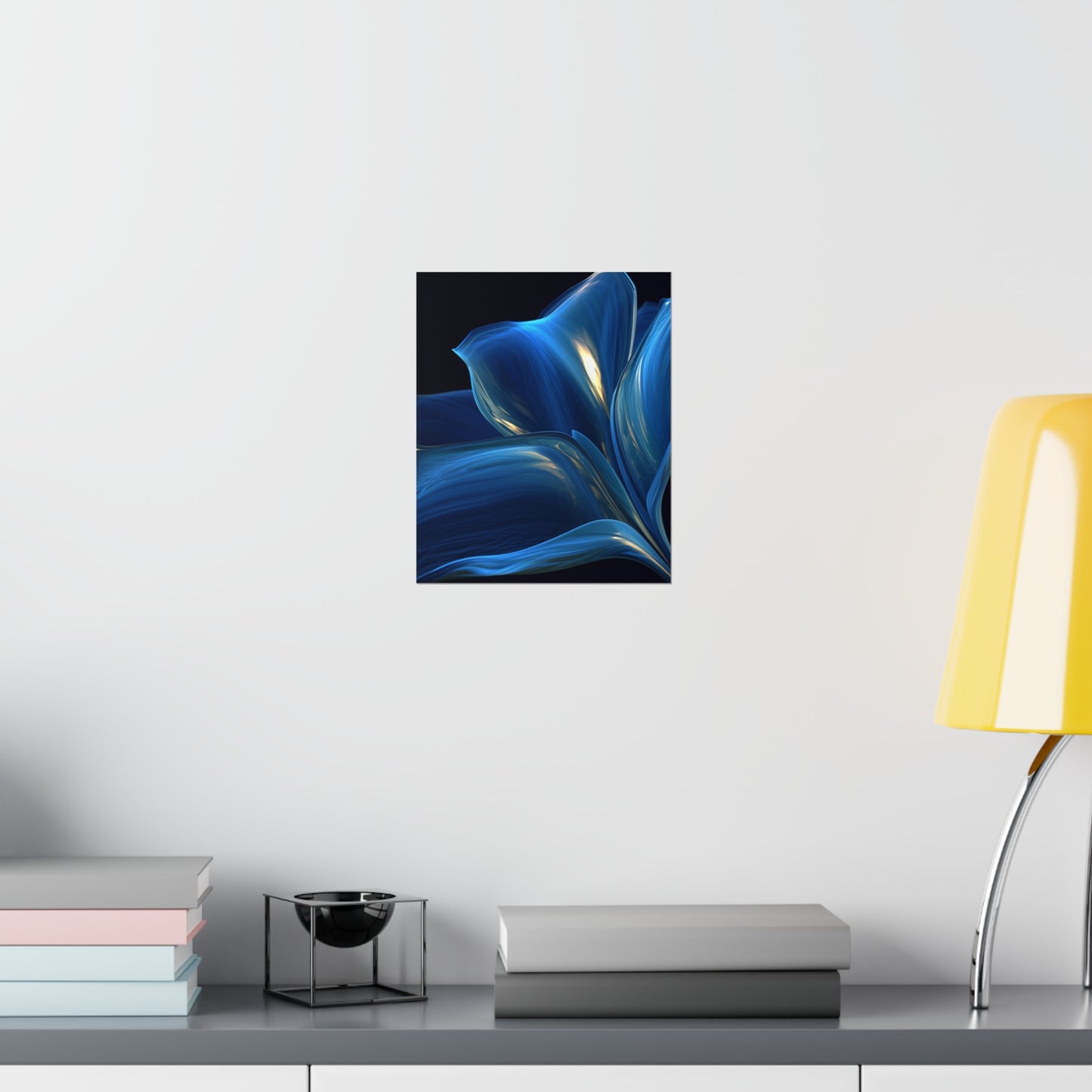 Premium Matte Vertical Posters Abstract Blue Tulip 1