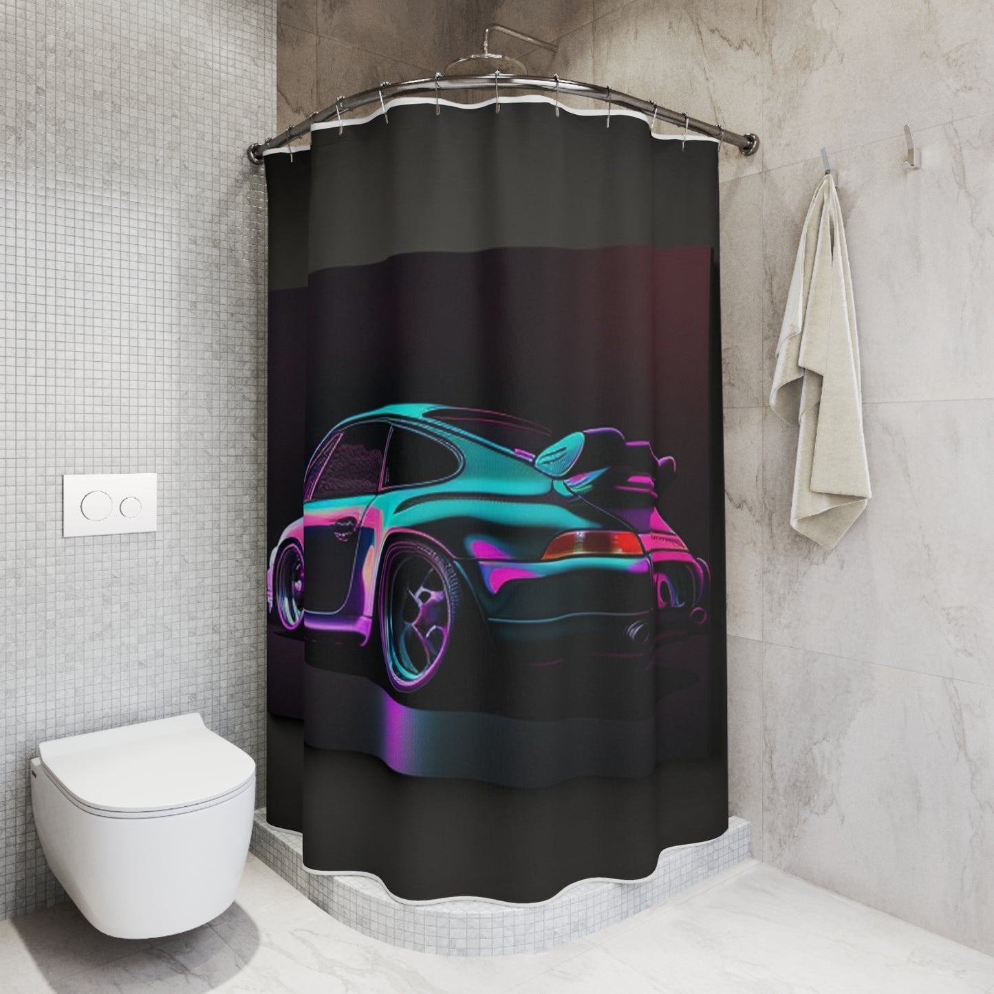 Polyester Shower Curtain Porsche Purple 1