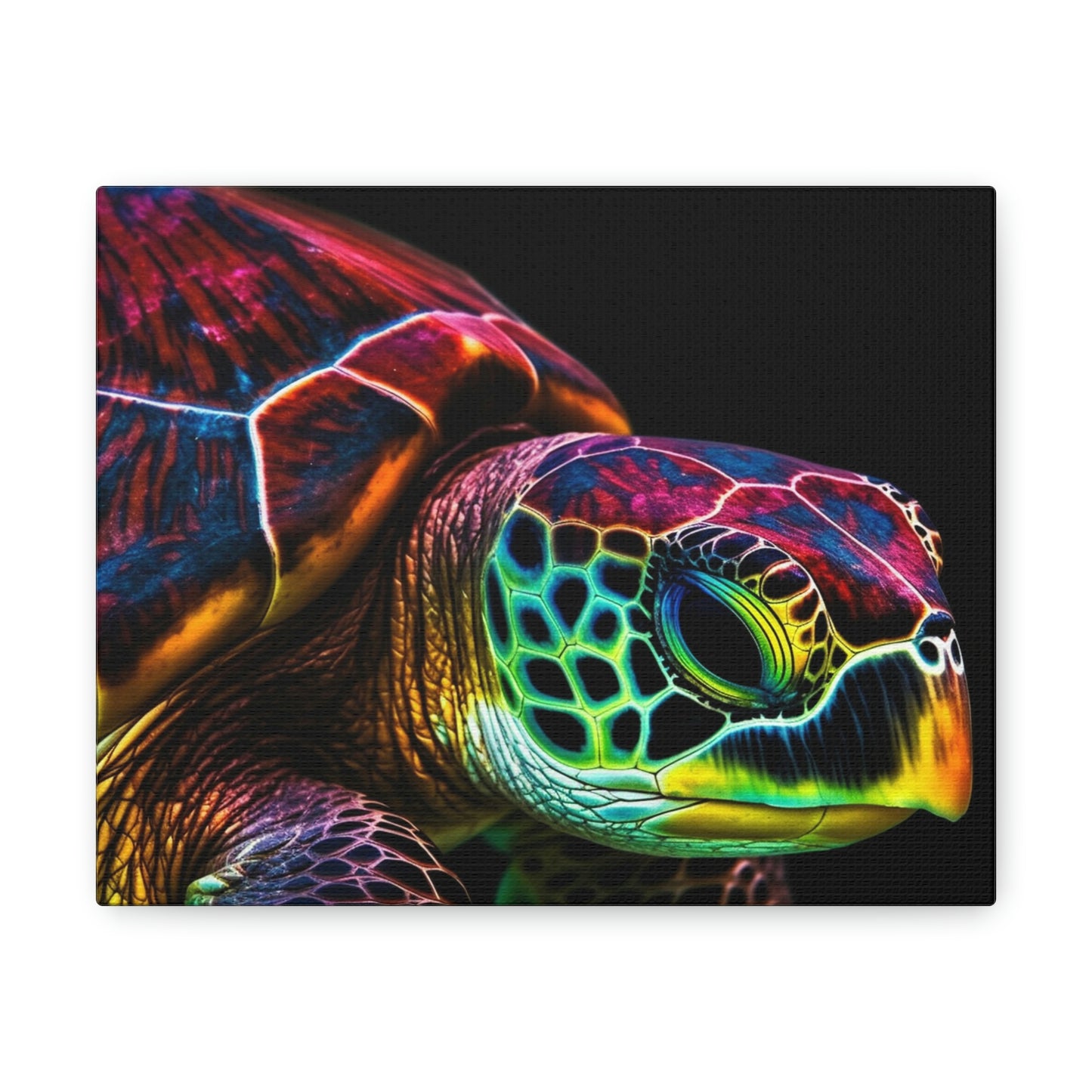 Canvas Gallery Wraps Neon Sea Turtle 3