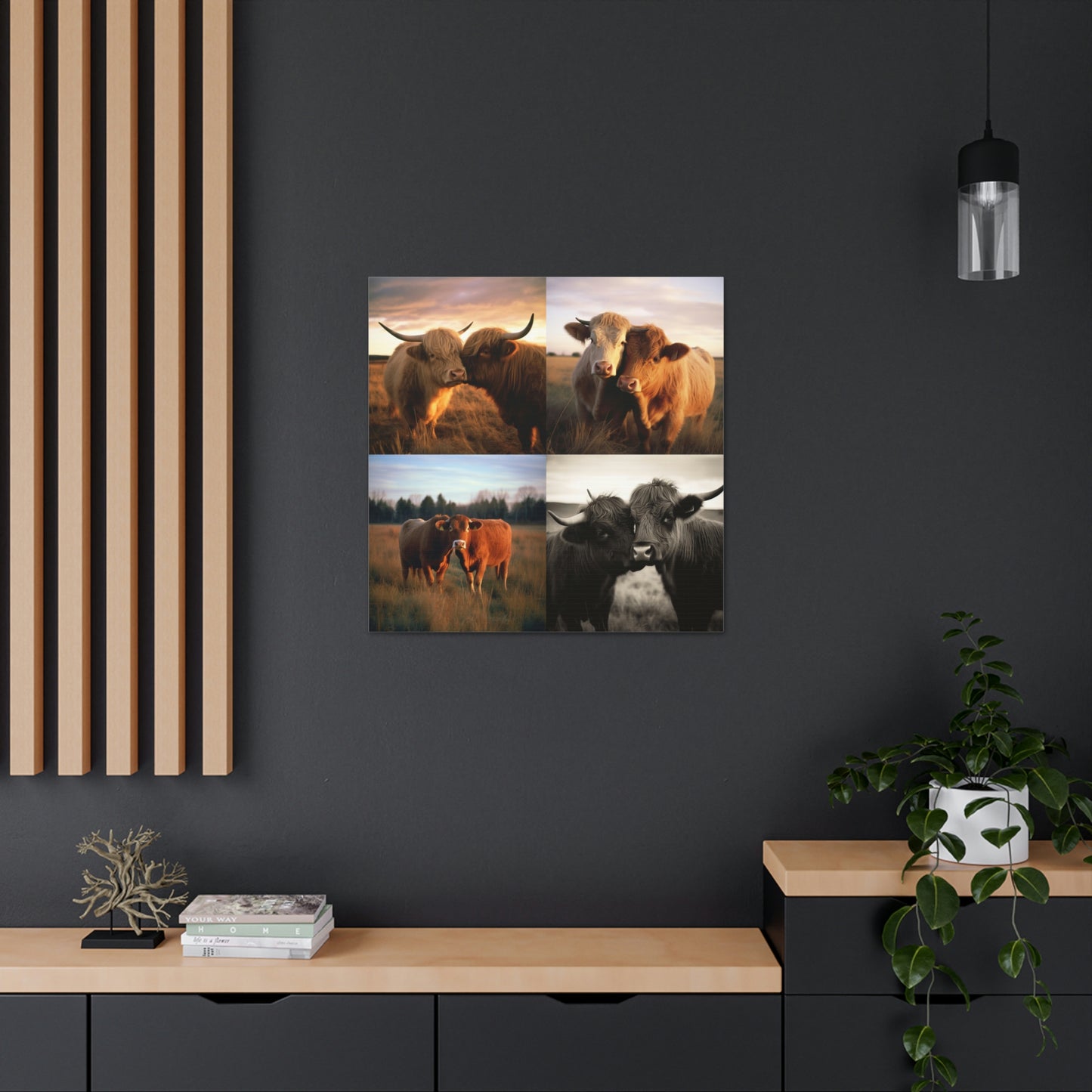 Canvas Gallery Wraps Cow Love 4 Pack