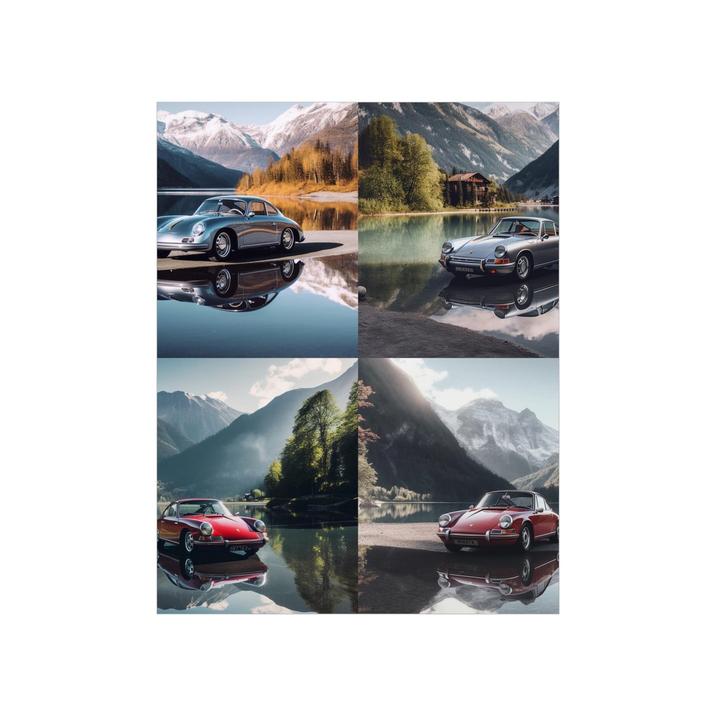 Premium Matte Vertical Posters Porsche Lake 5