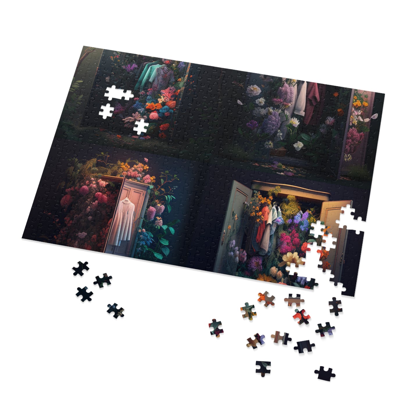 Jigsaw Puzzle (30, 110, 252, 500,1000-Piece) A Wardrobe Surrounded by Flowers 5