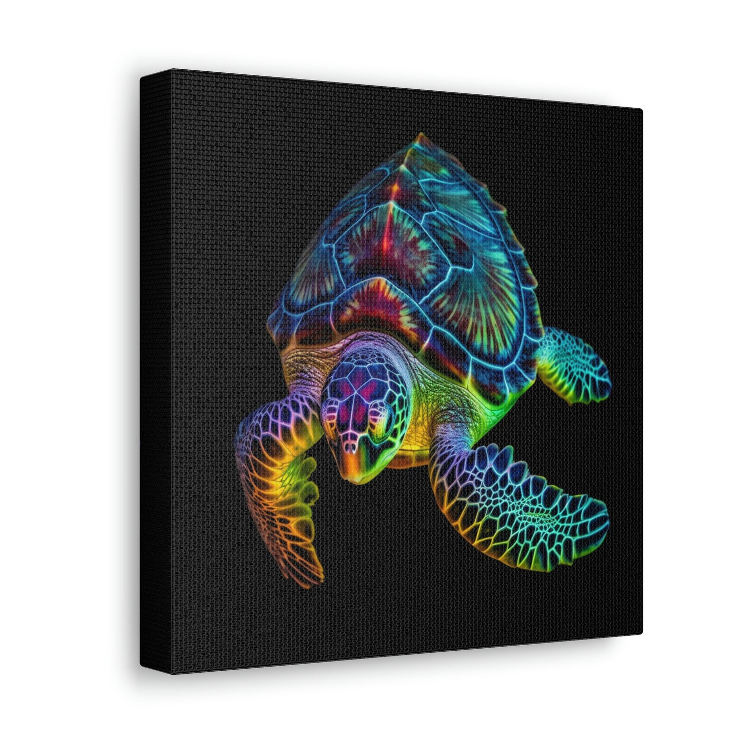 Canvas Gallery Wraps Neon Sea Turtle 1