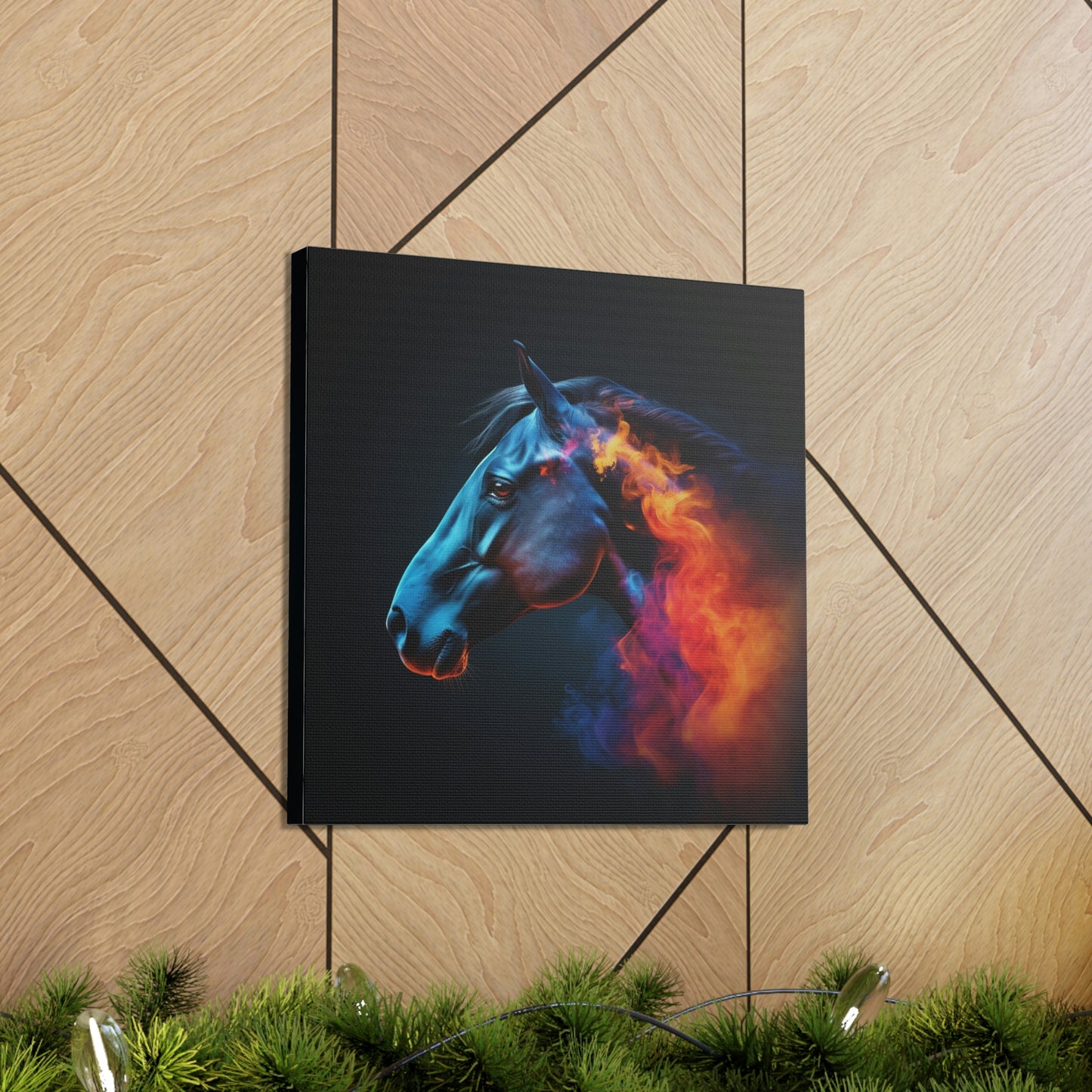 Canvas Gallery Wraps Neon Horses 4