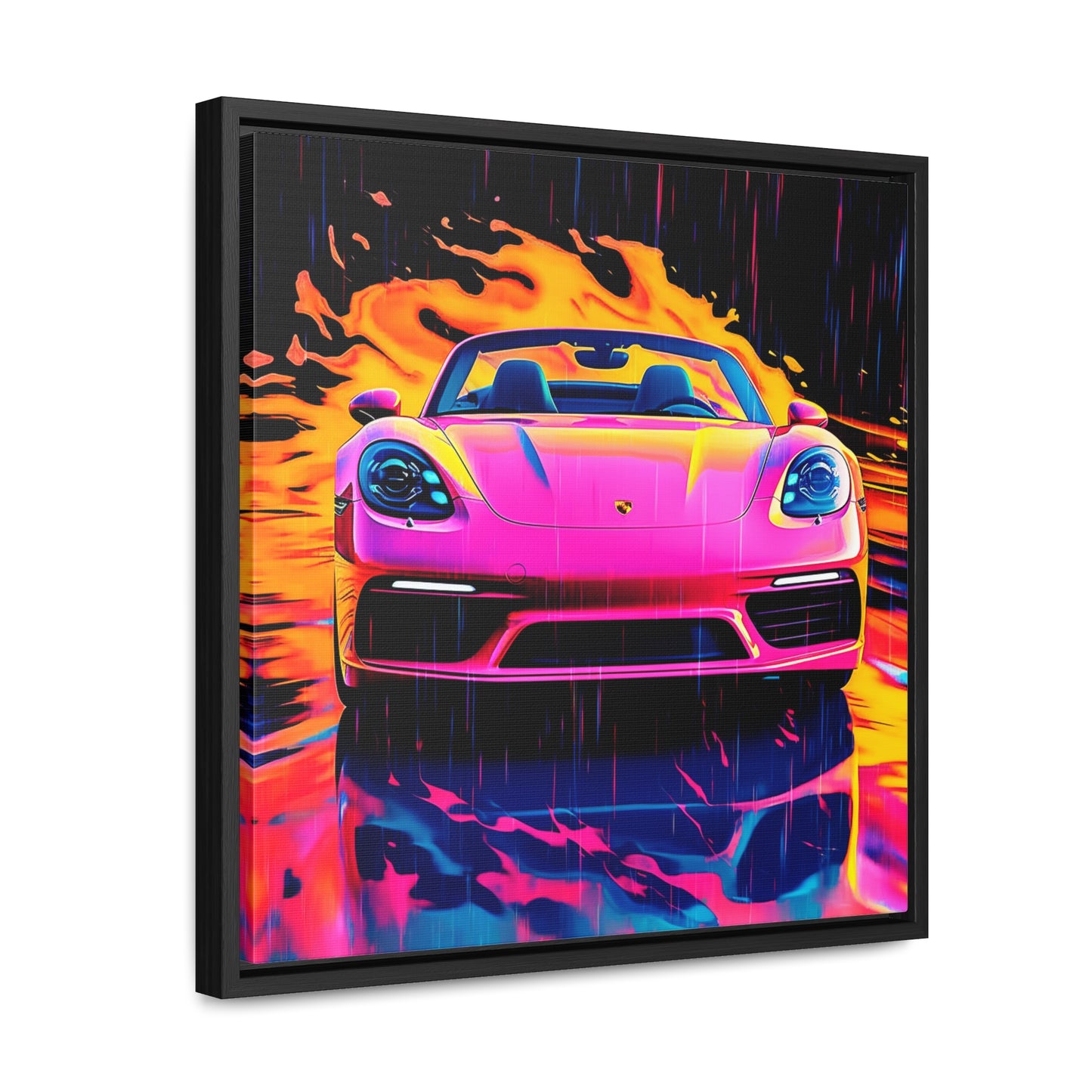 Gallery Canvas Wraps, Square Frame Pink Porsche water fusion 1