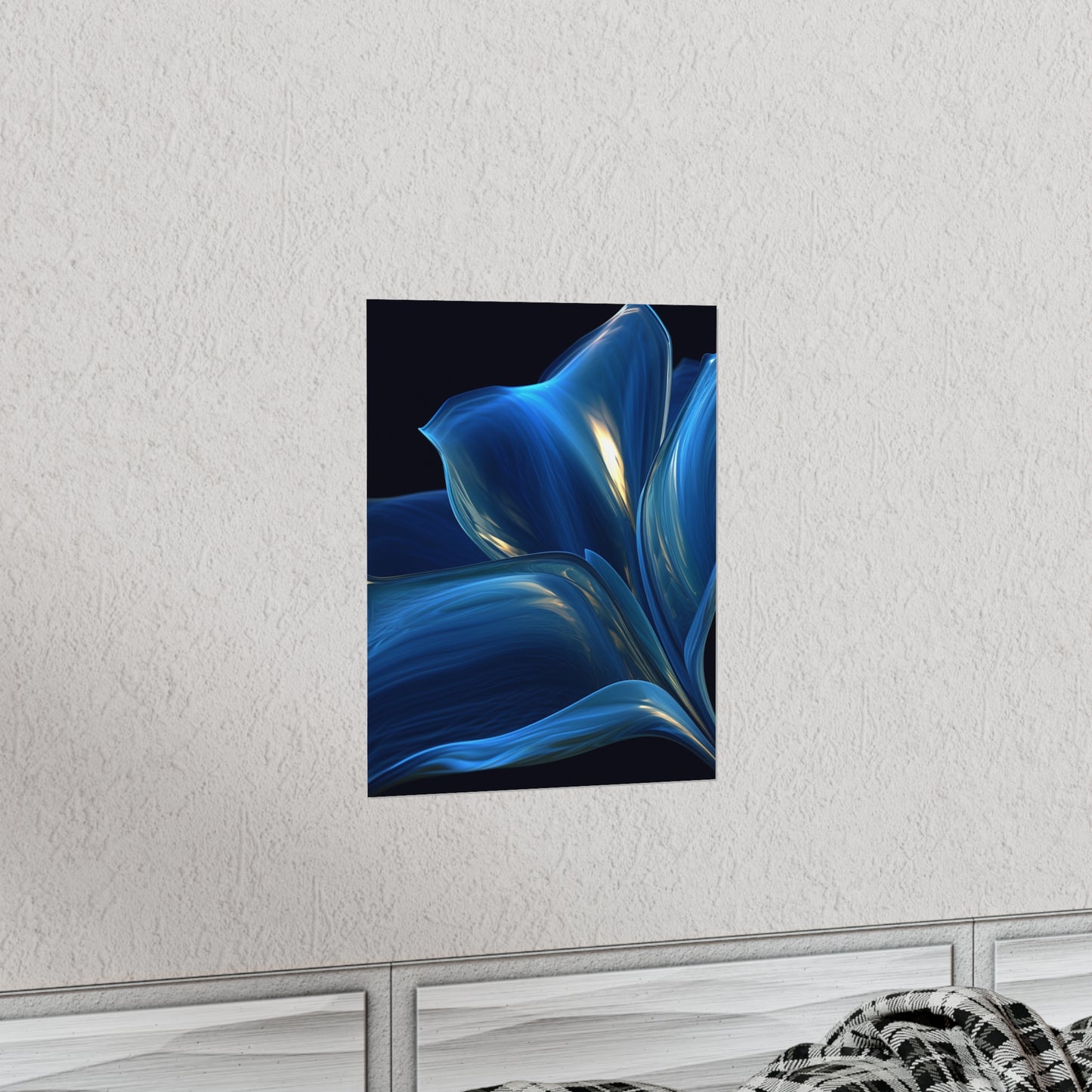 Premium Matte Vertical Posters Abstract Blue Tulip 1