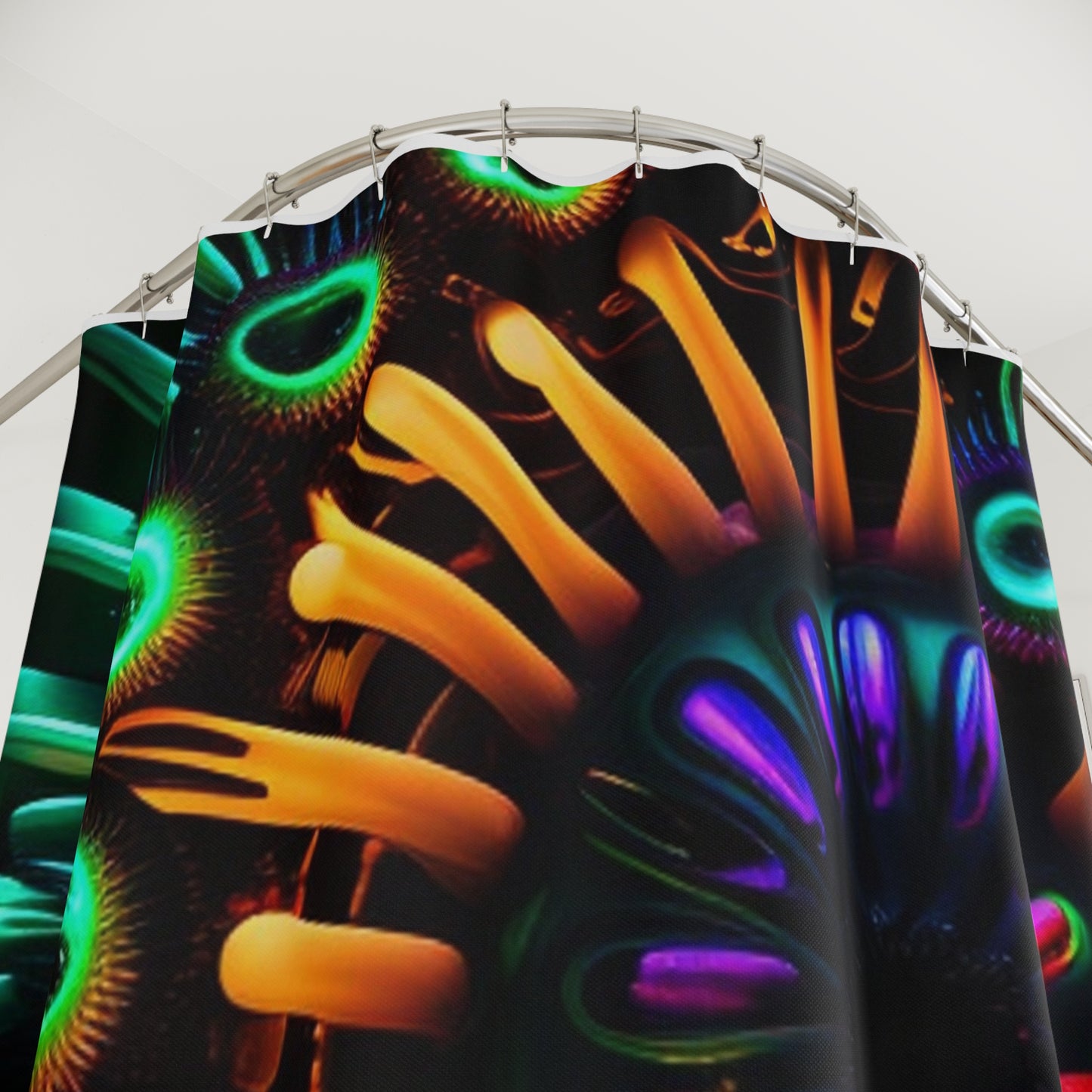 Polyester Shower Curtain Neon Macro 3