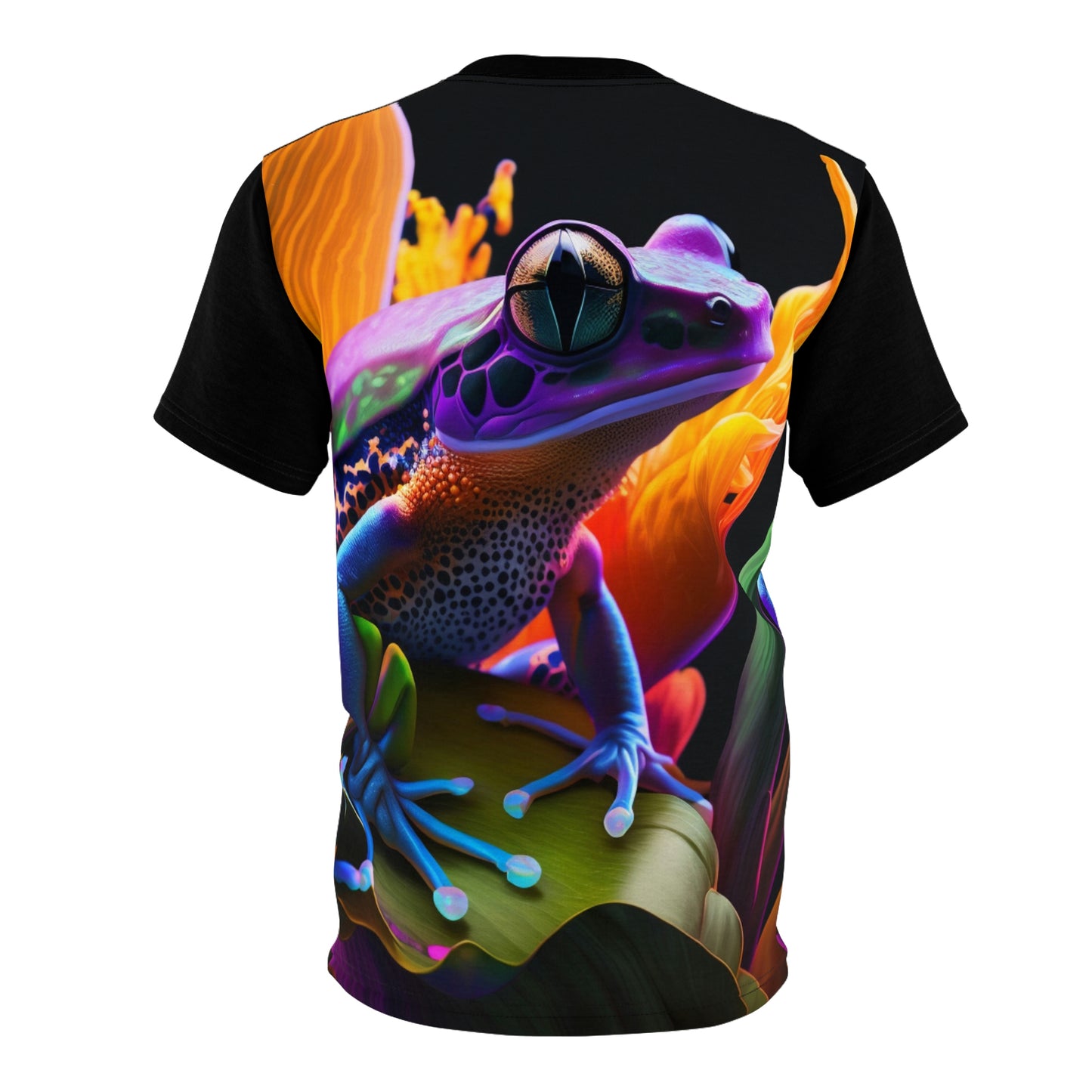 Unisex Cut & Sew Tee (AOP) Macro Dart frog 3