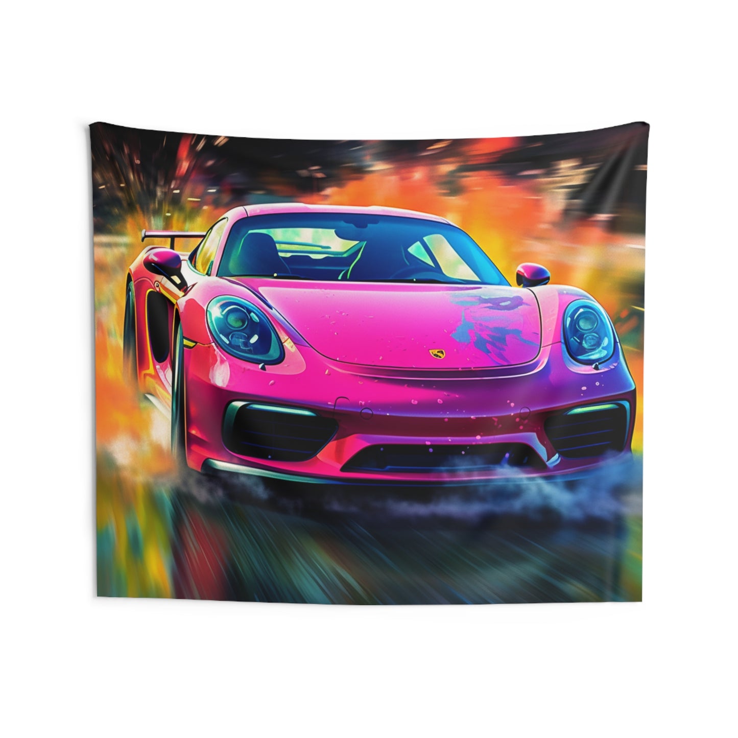 Indoor Wall Tapestries Pink Porsche water fusion 4