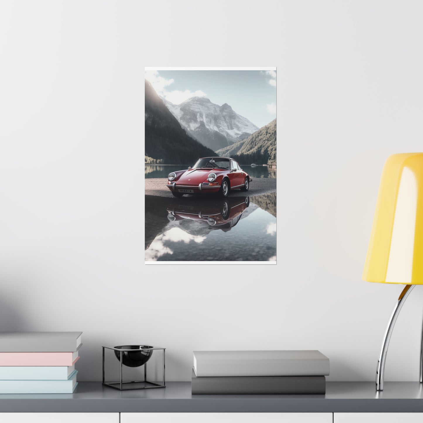 Premium Matte Vertical Posters Porsche Lake 4