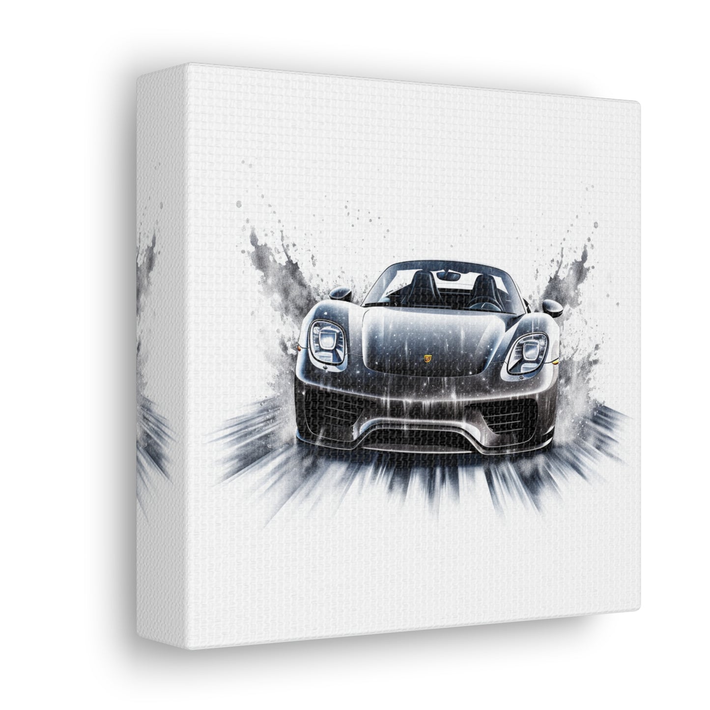 Canvas Gallery Wraps 918 Spyder white background driving fast with water splashing 3