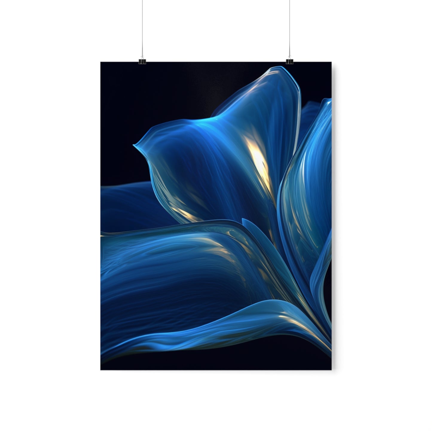 Premium Matte Vertical Posters Abstract Blue Tulip 1