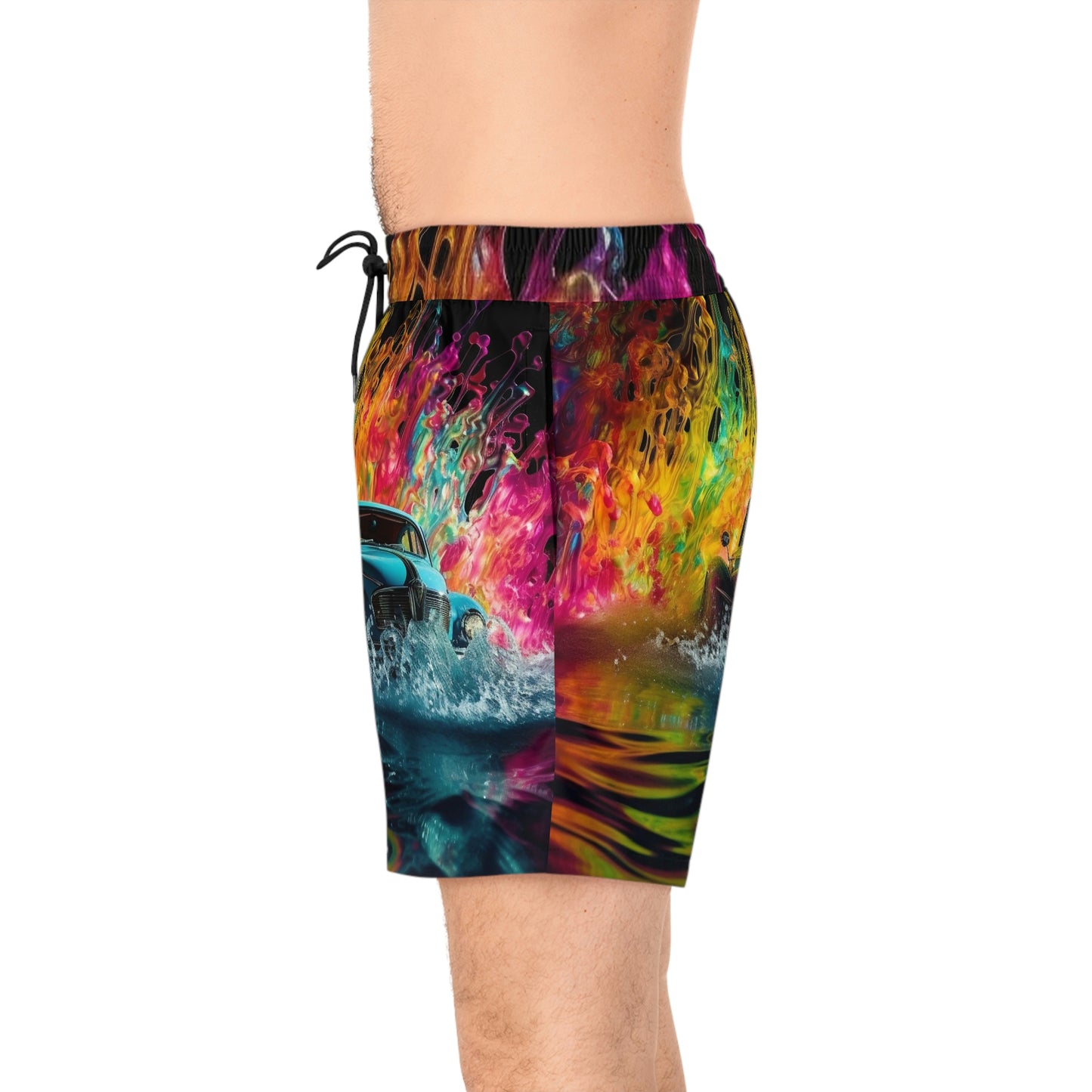 Men's Mid-Length Swim Shorts (AOP) Hotrod Water 1