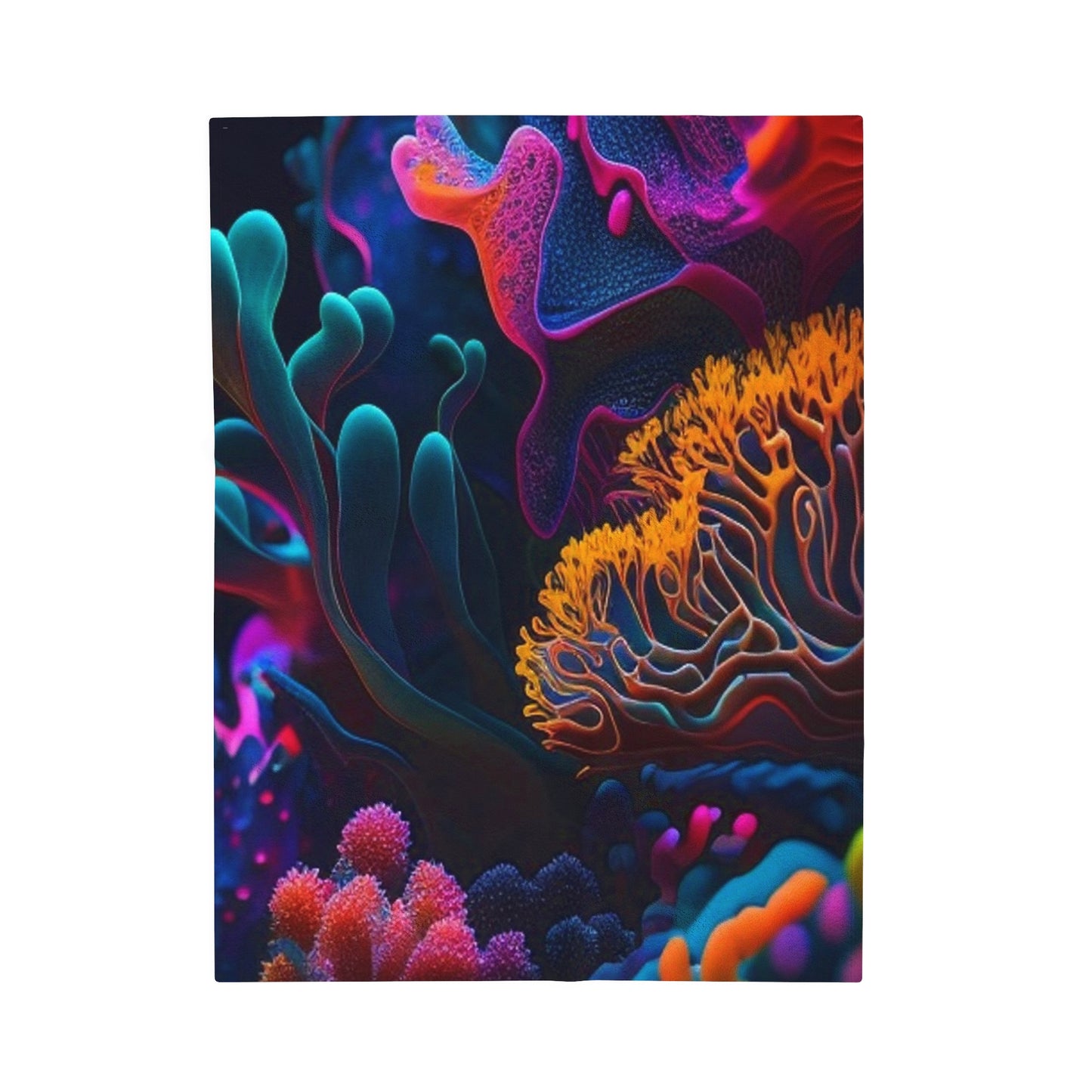 Velveteen Plush Blanket Macro Coral Reef 2