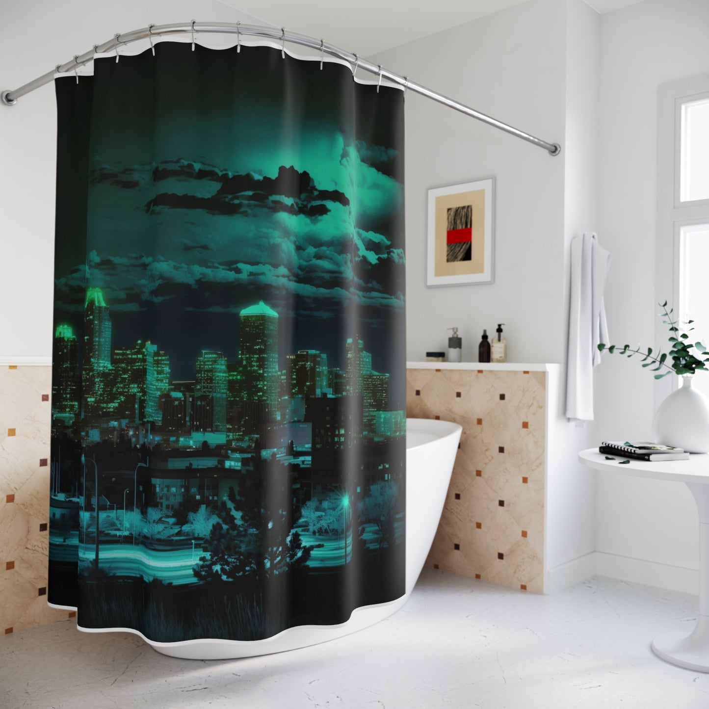 Polyester Shower Curtain Neon Denver 2