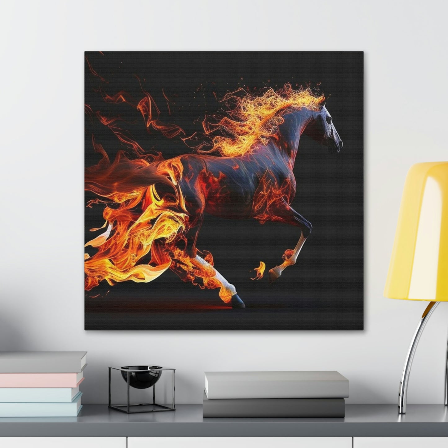 Canvas Gallery Wraps Horses Fire 4
