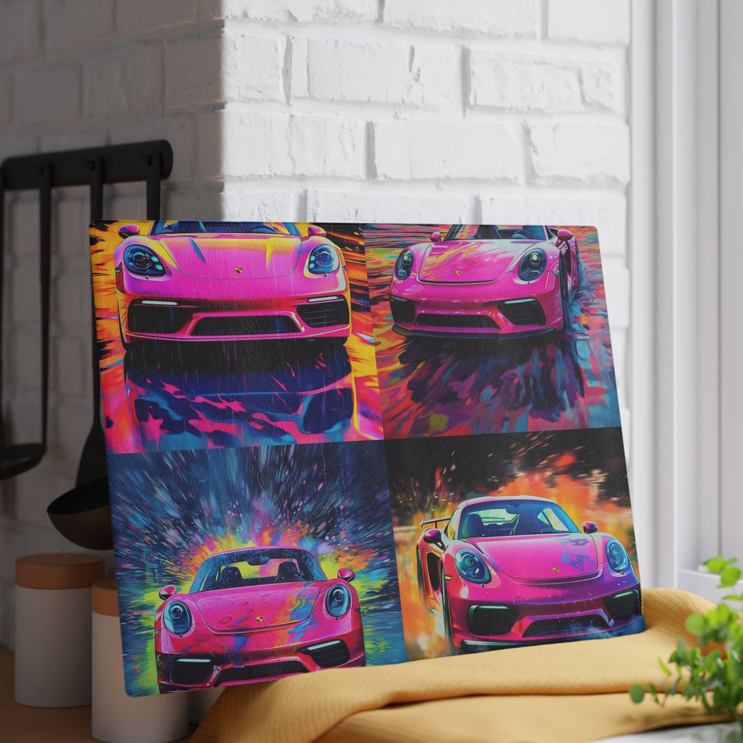 Glass Cutting Board Pink Porsche water fusion 5