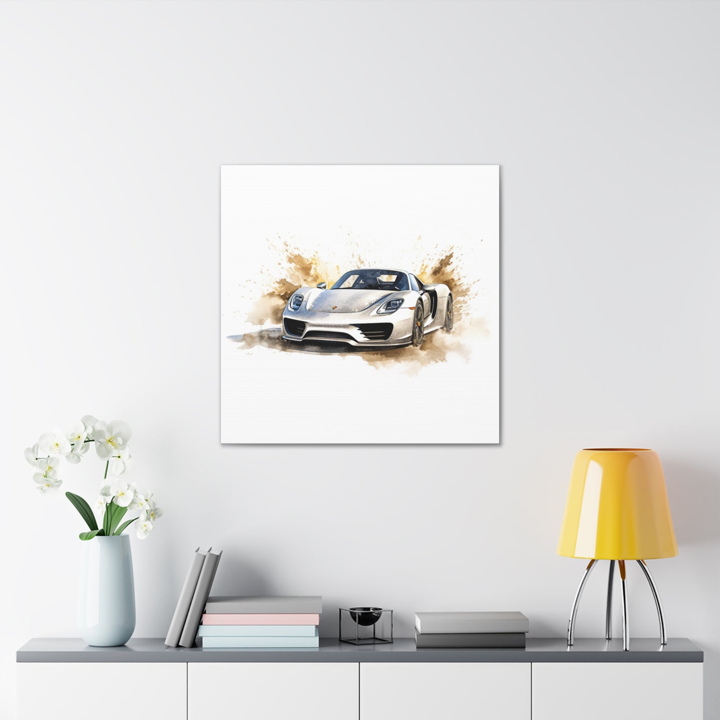 Canvas Gallery Wraps 918 Spyder with white background driving fast on water 2