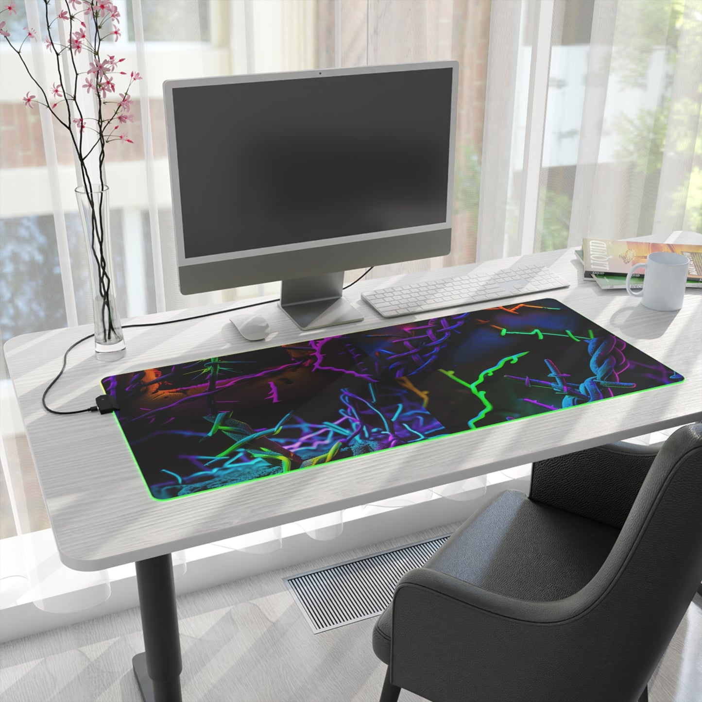 LED Gaming Mouse Pad Macro Neon Barbs 5