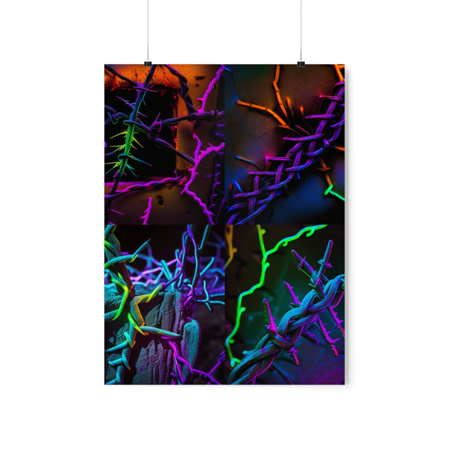 Premium Matte Vertical Posters Macro Neon Barbs 5