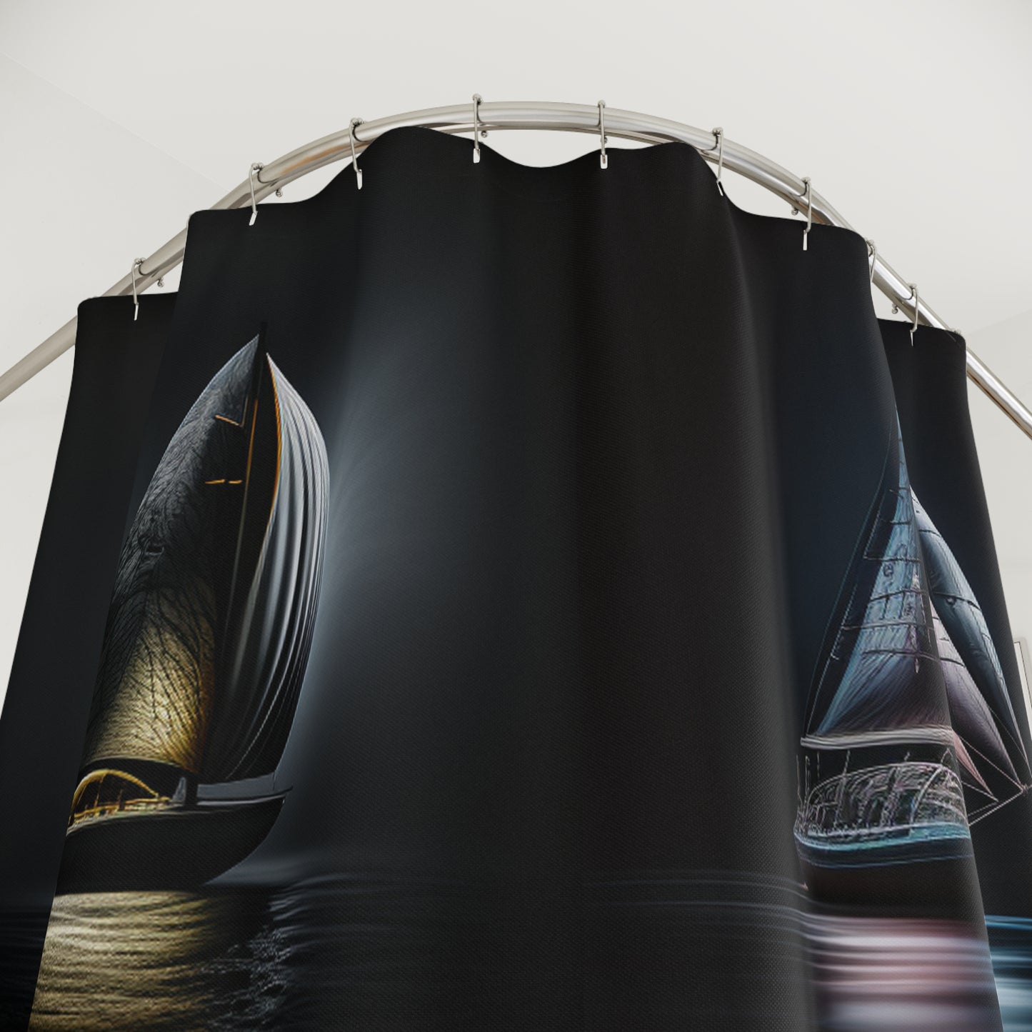 Polyester Shower Curtain glow sailboat 4 pack